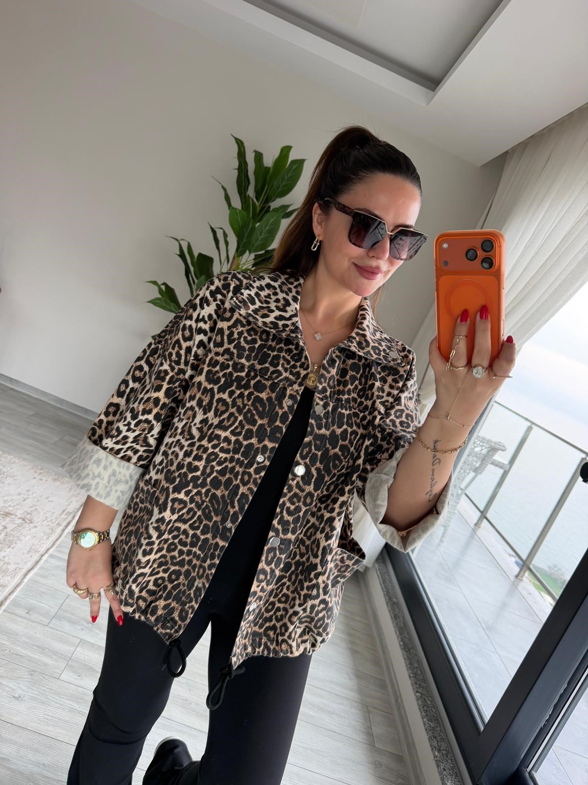 476 Owersize Ceket LEOPAR