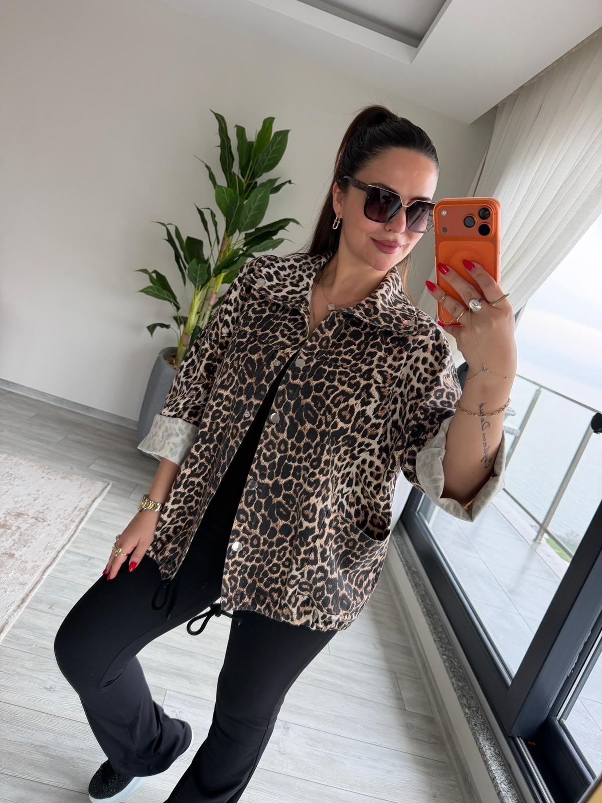476 Owersize Ceket LEOPAR