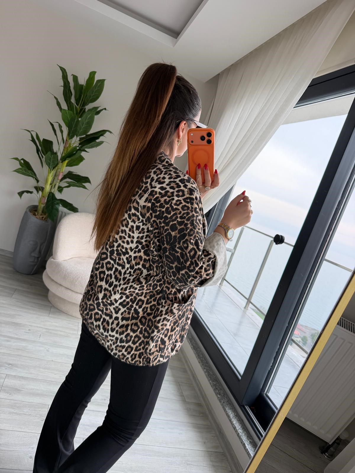 476 Owersize Ceket LEOPAR