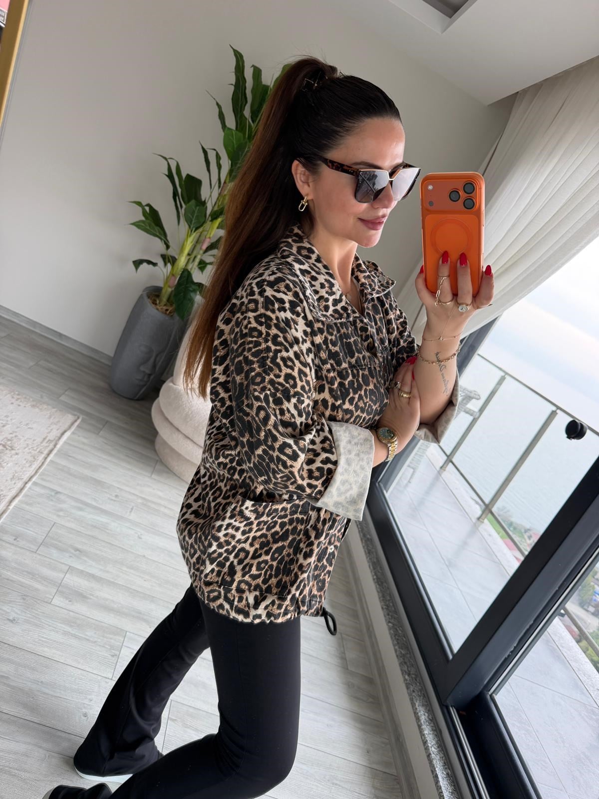 476 Owersize Ceket LEOPAR