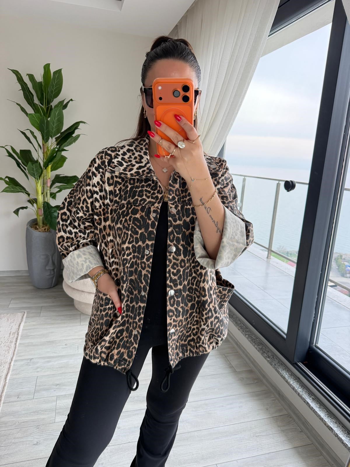 476 Owersize Ceket LEOPAR