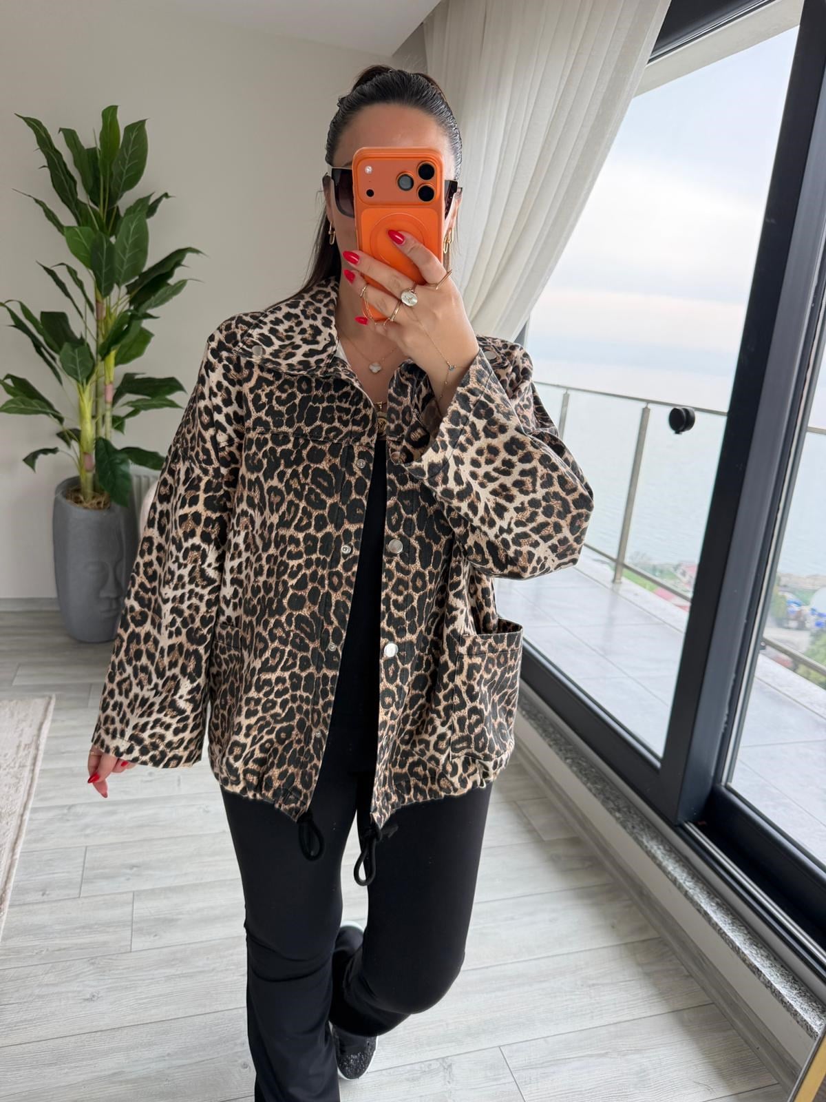 476 Owersize Ceket LEOPAR