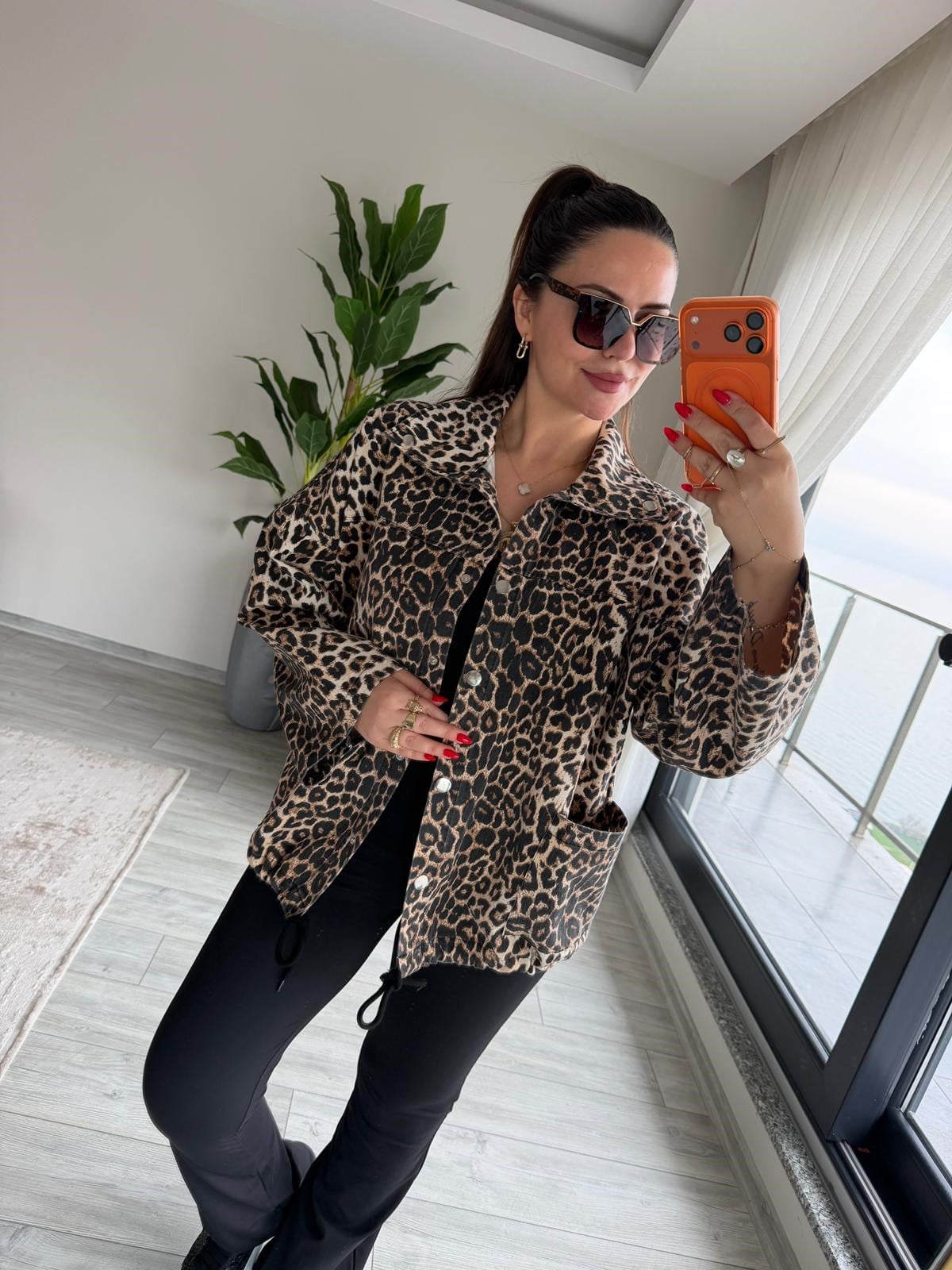 476 Owersize Ceket LEOPAR