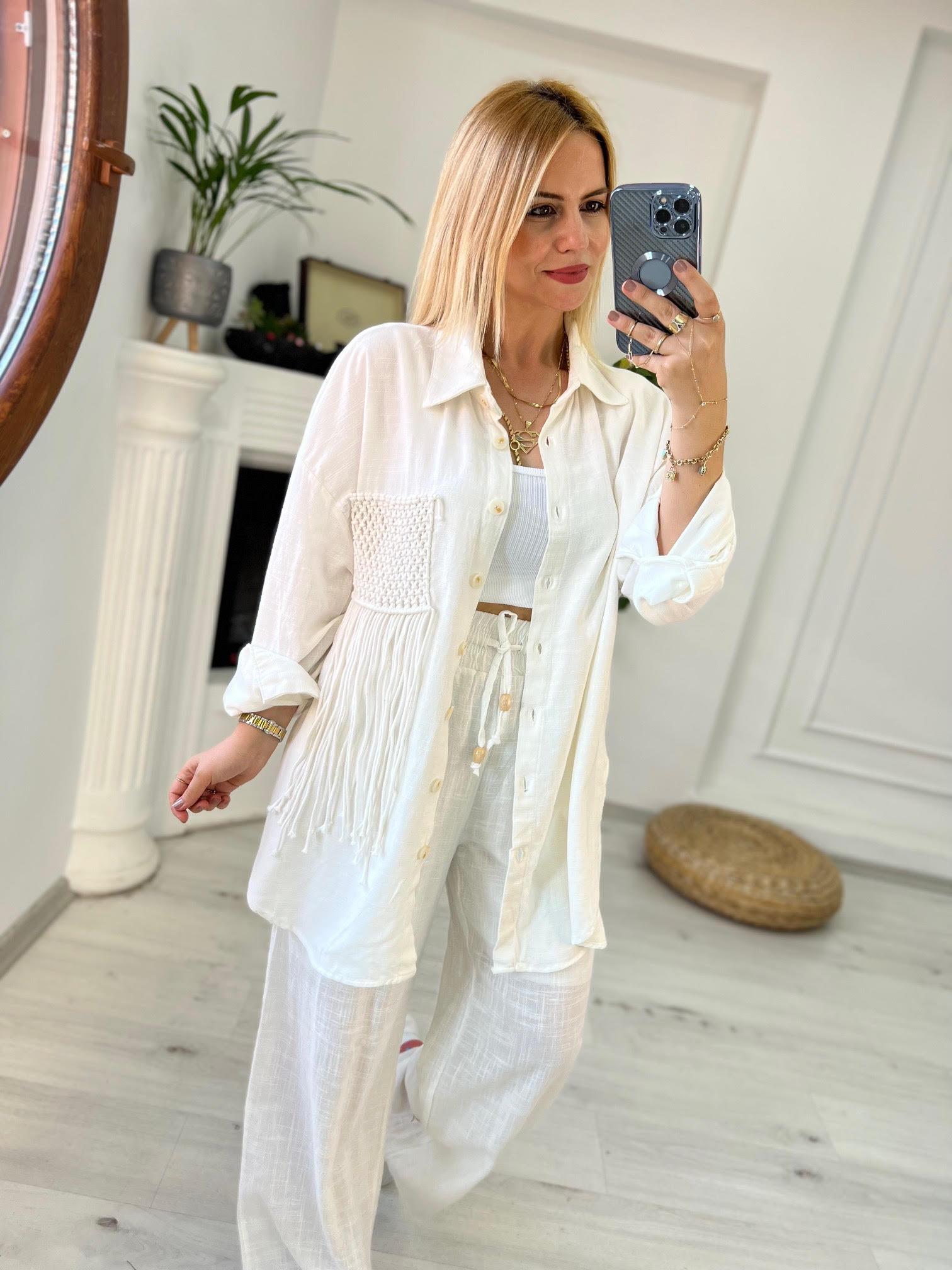4763 Oversize Gömlek BEYAZ