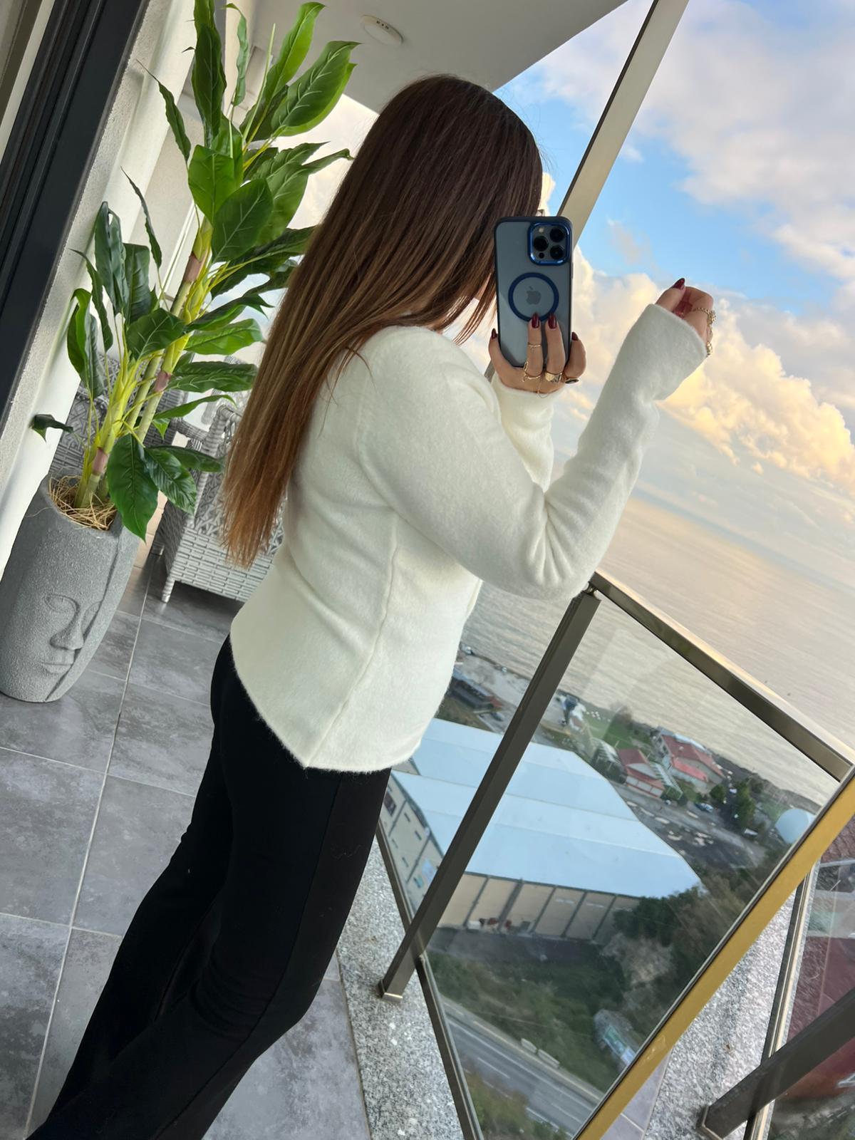 4897 Kapaklı Hırka EKRU
