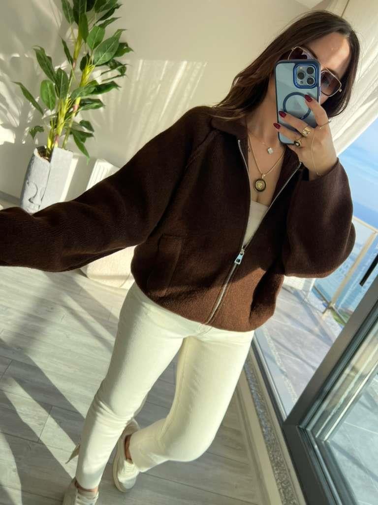 4904 Reglan Kol Hırka KAHVE