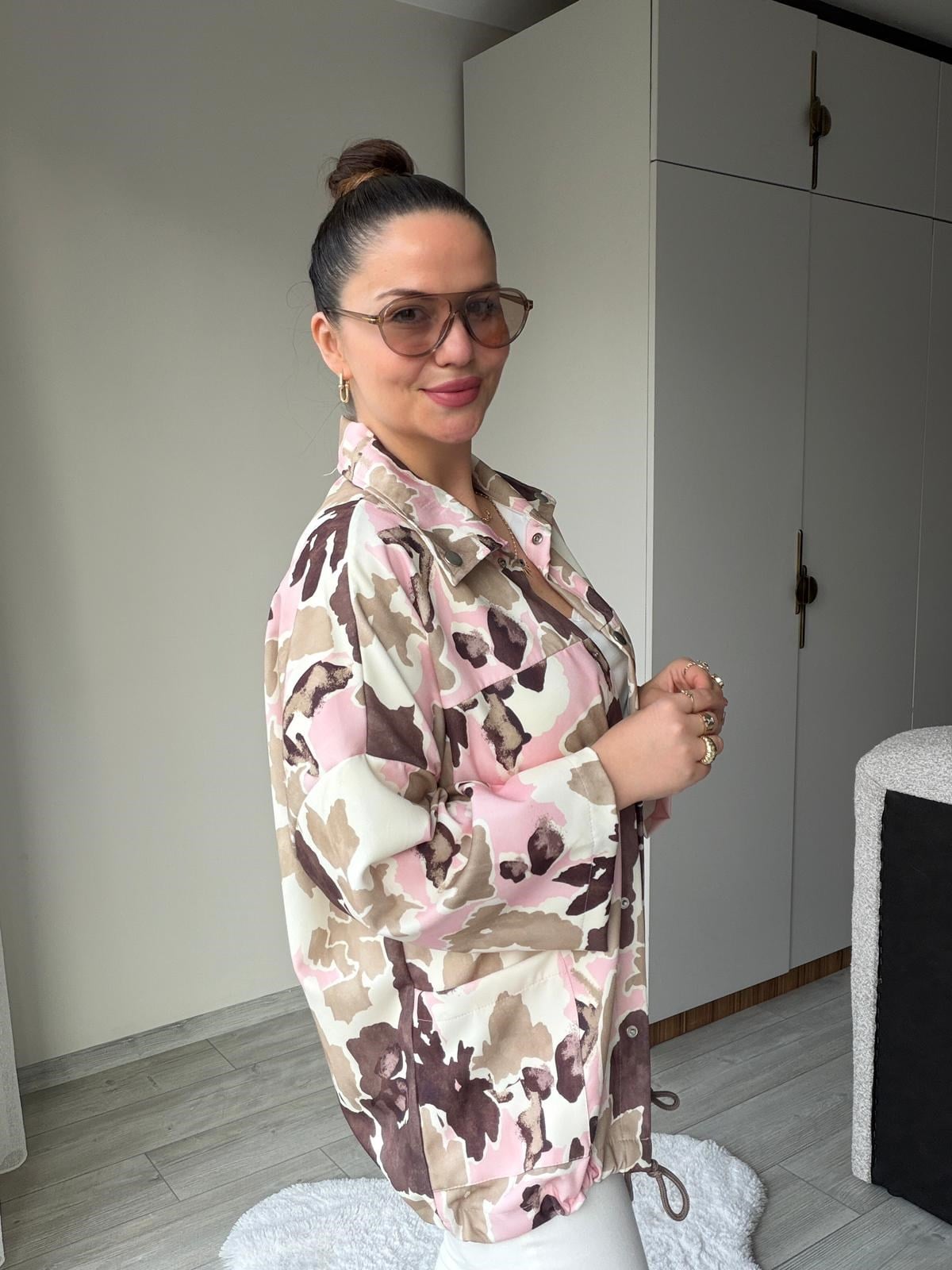 495 Desenli Ceket PEMBE