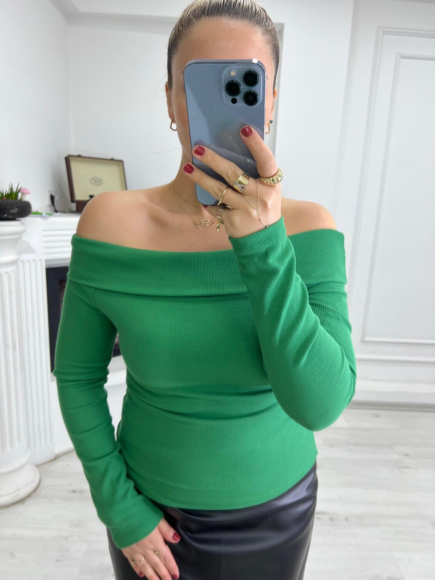 4987 Kaşkorse Bluz YEŞİL
