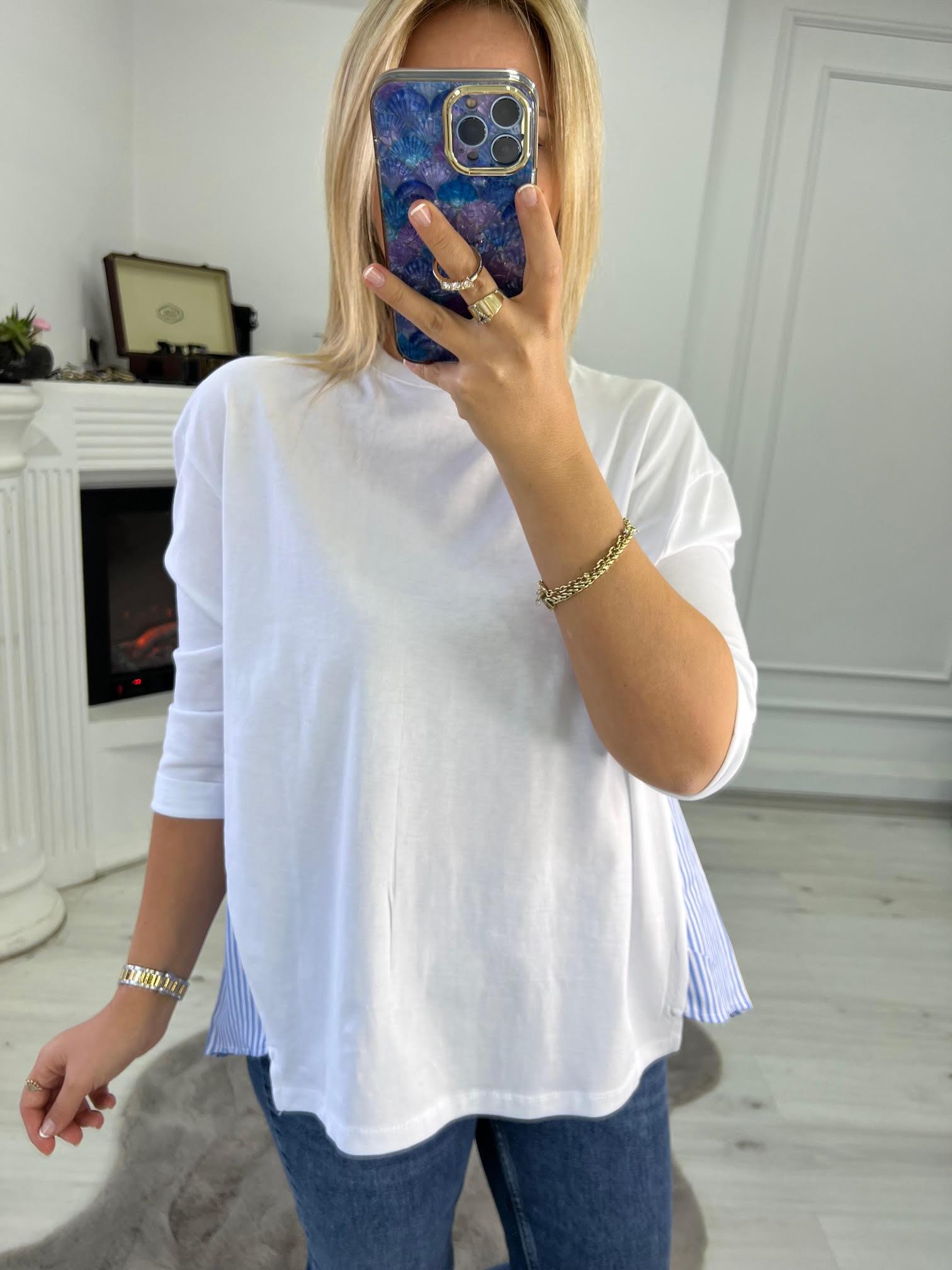 5004 Arkası Dokuma Tshirt BEYAZ