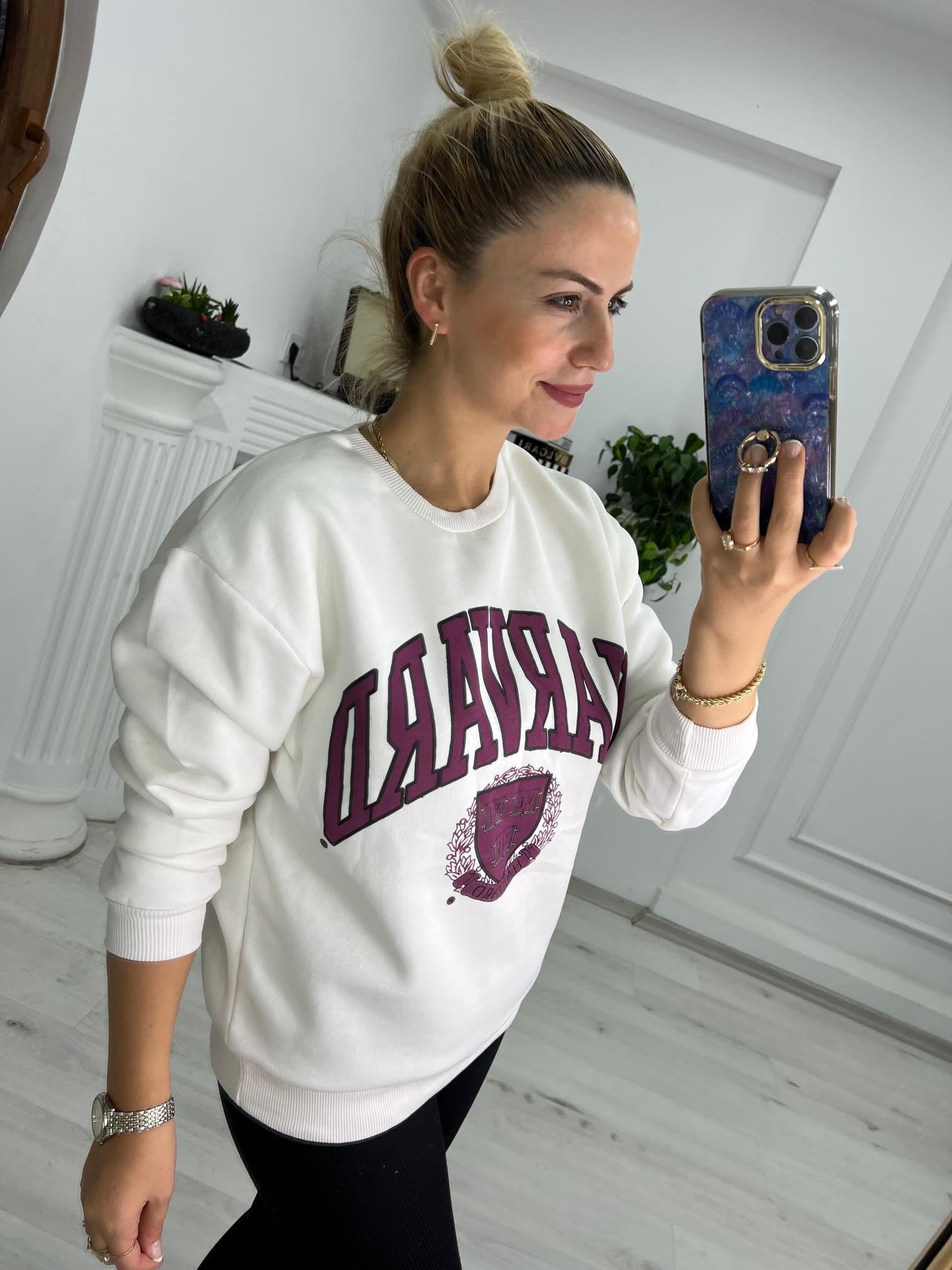 5015 Baskılı Sweat BEYAZ