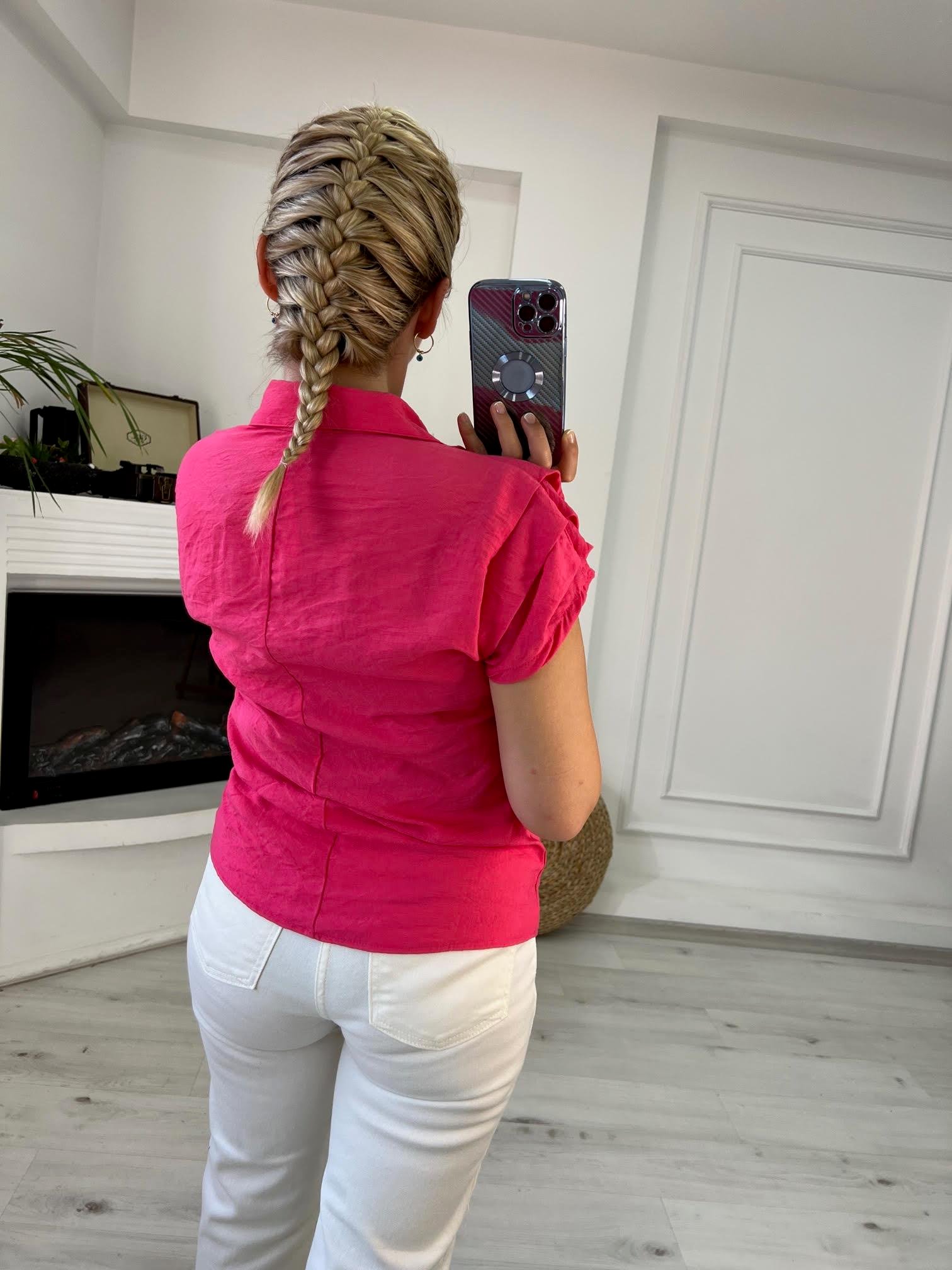 503 Polo Yaka Bluz FUŞYA
