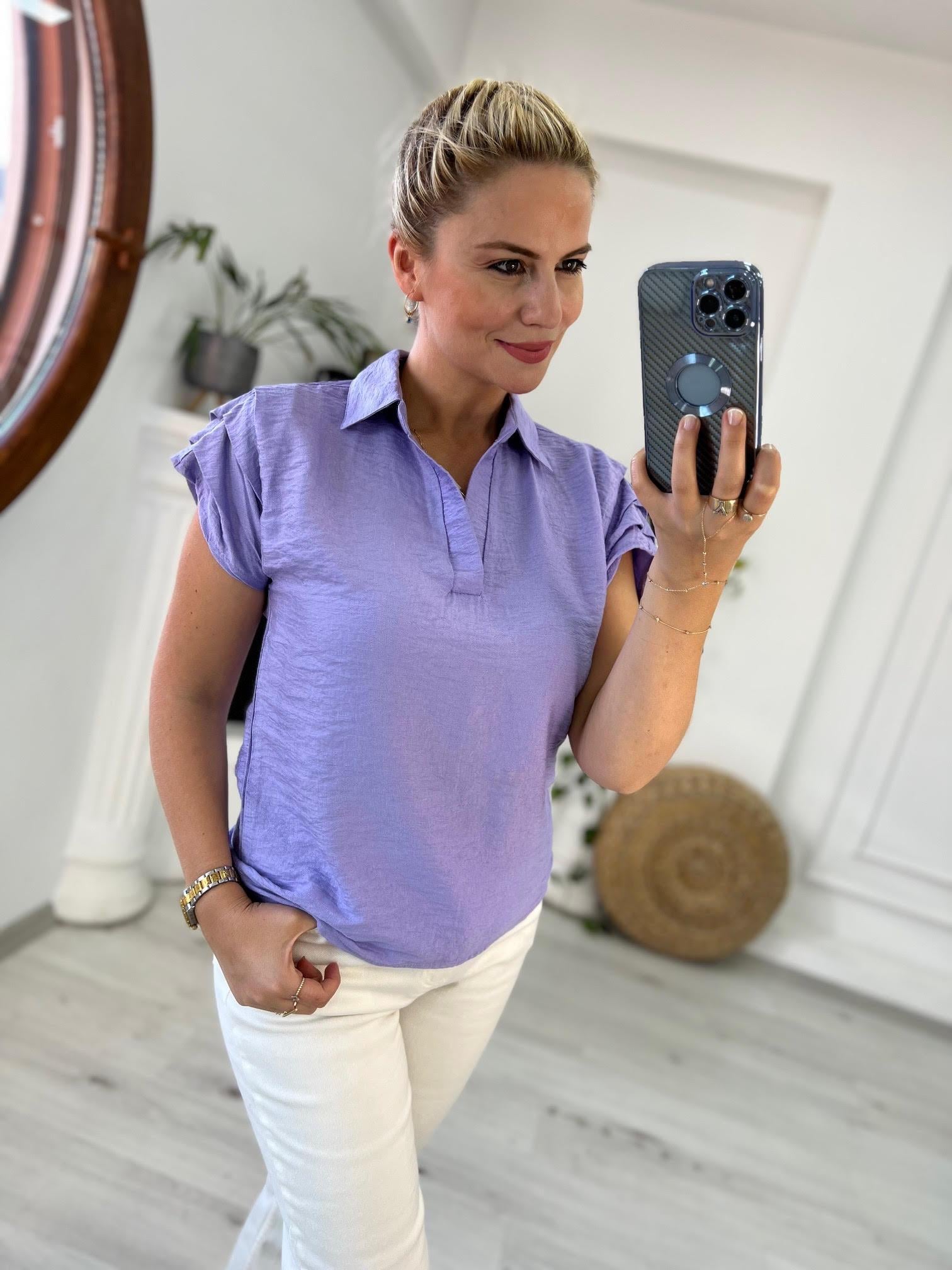 503 Polo Yaka Bluz LİLA