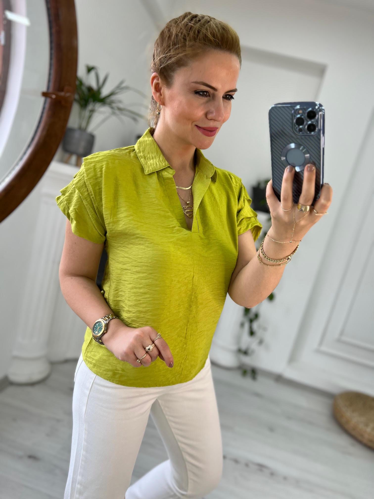 503 Polo Yaka Bluz YEŞİL