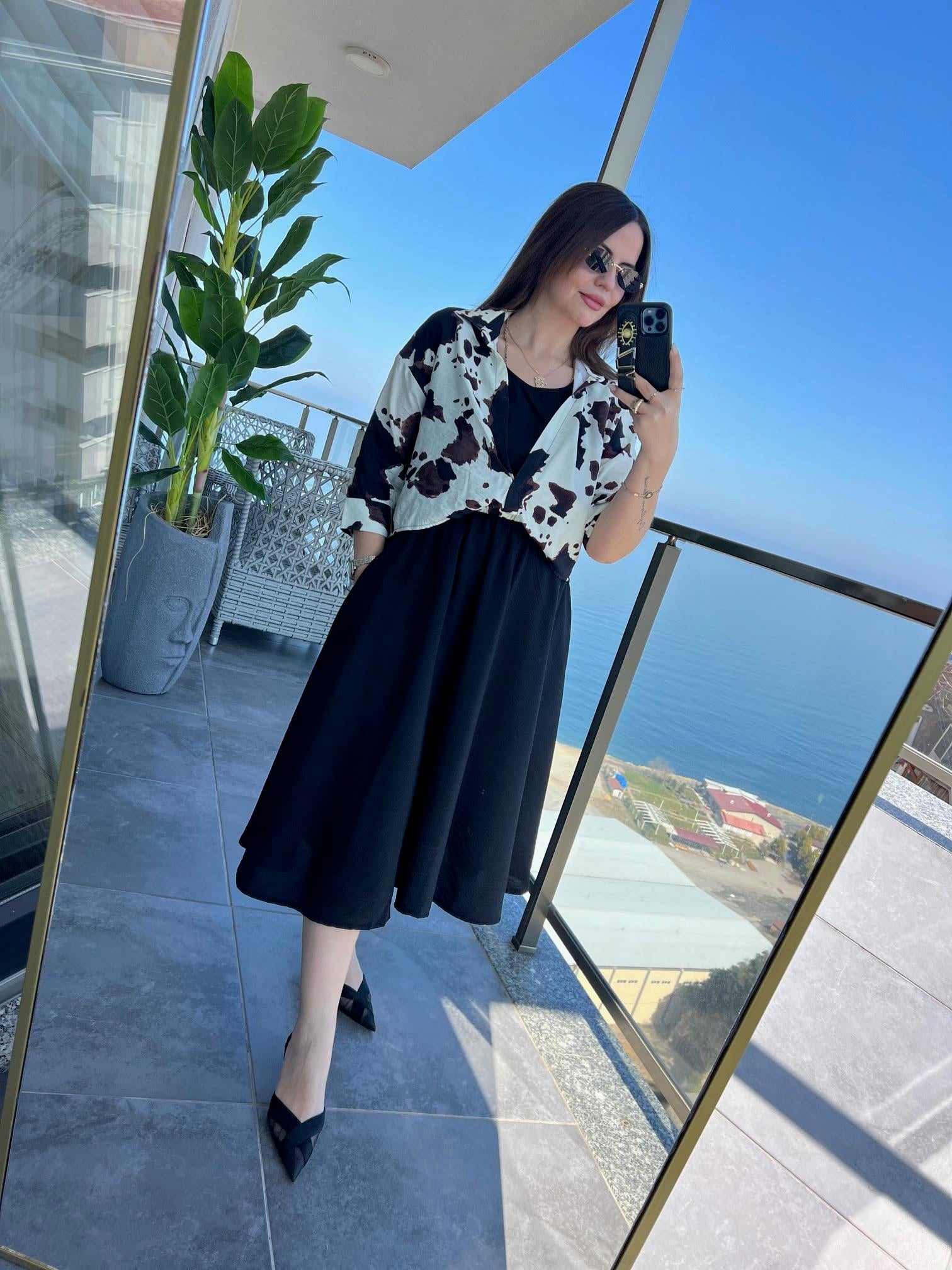 5053 Gömlek Elbise EKRU
