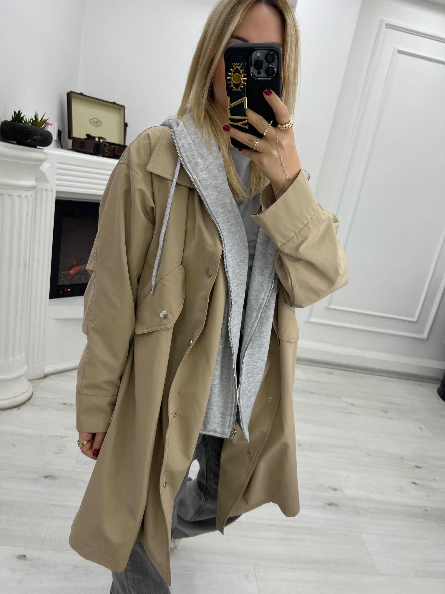 5069 Sweat Detaylı Trençkot