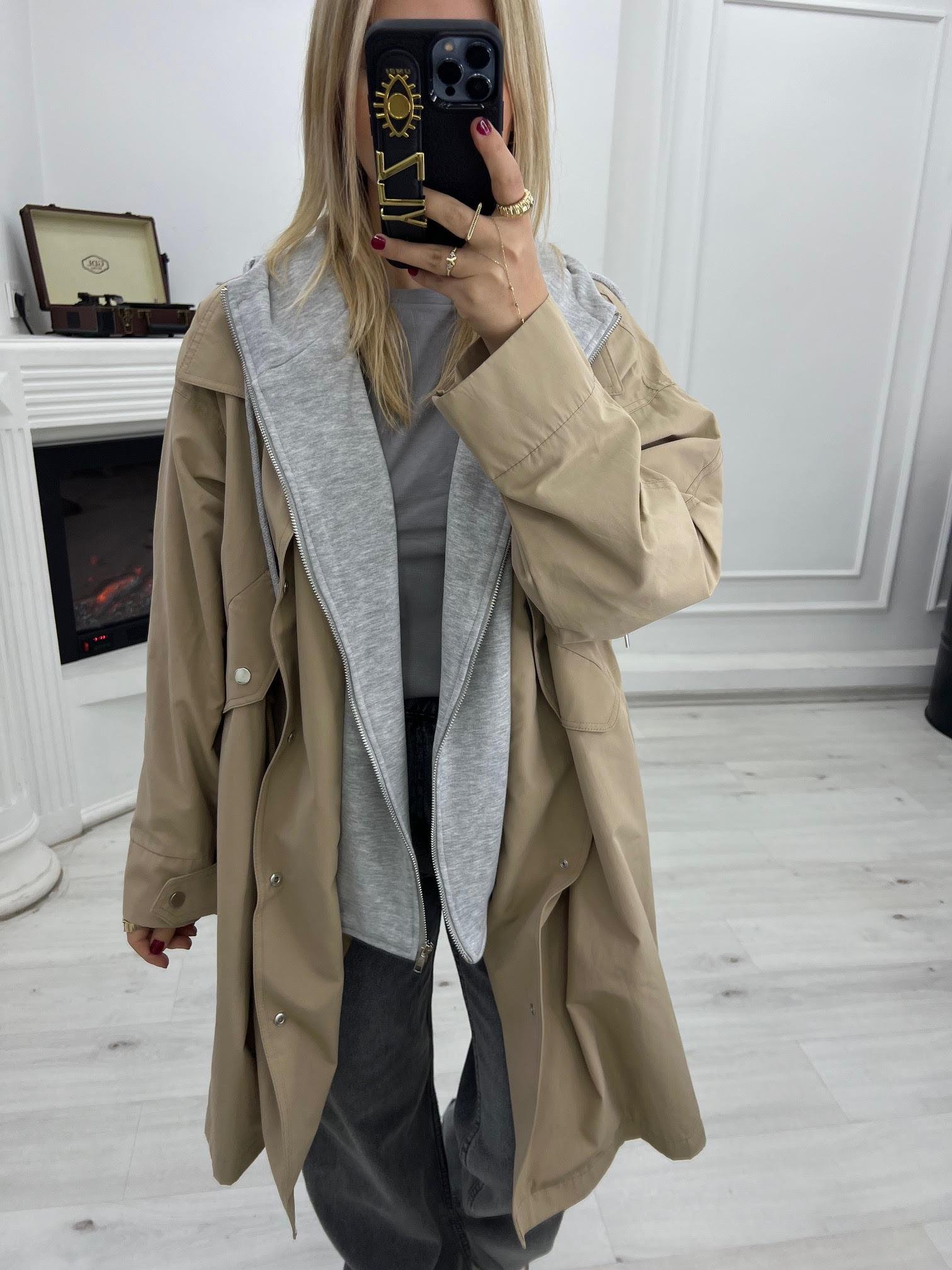 5069 Sweat Detaylı Trençkot