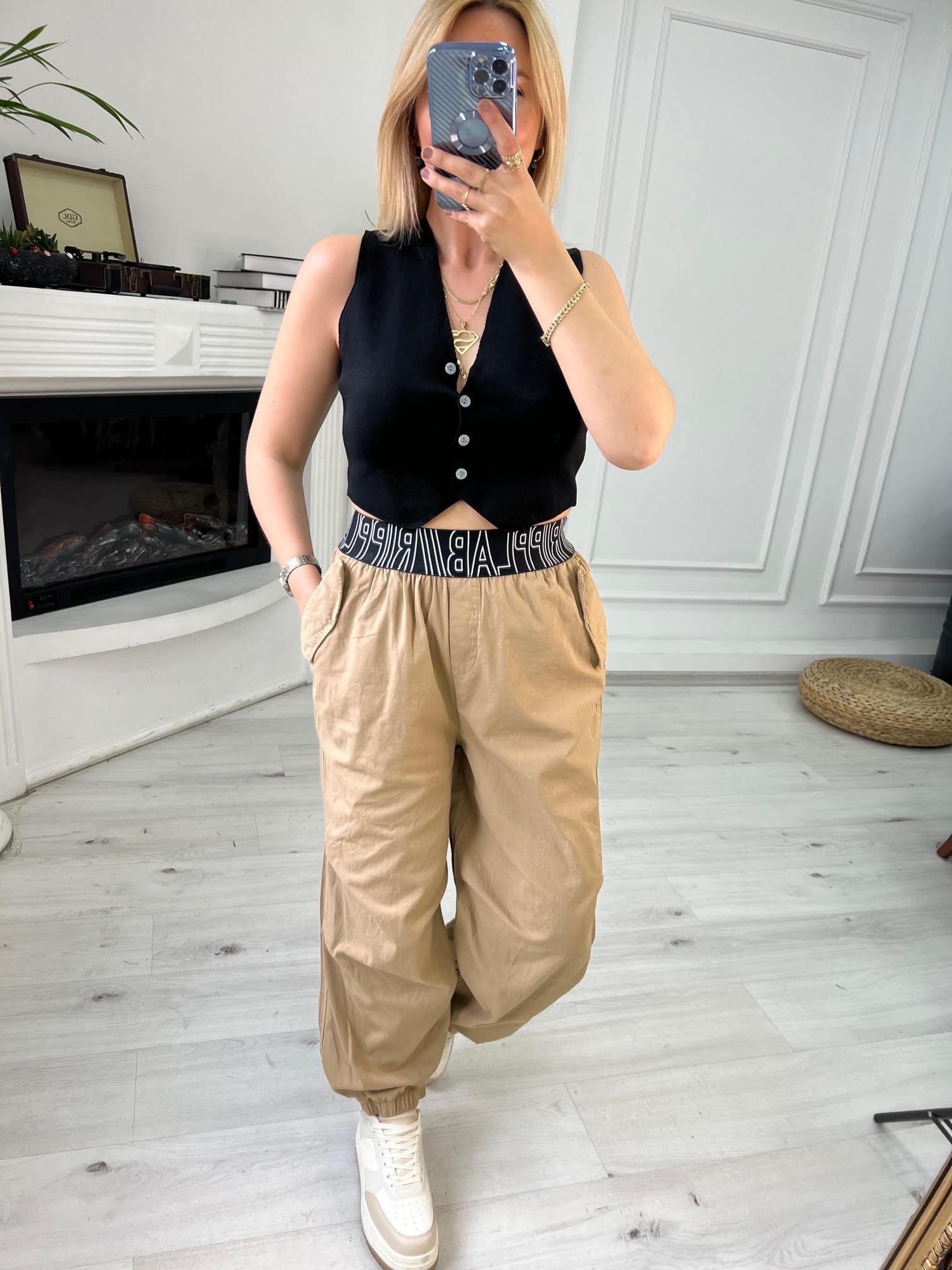 50776 Yazılı Pantolon CAMEL