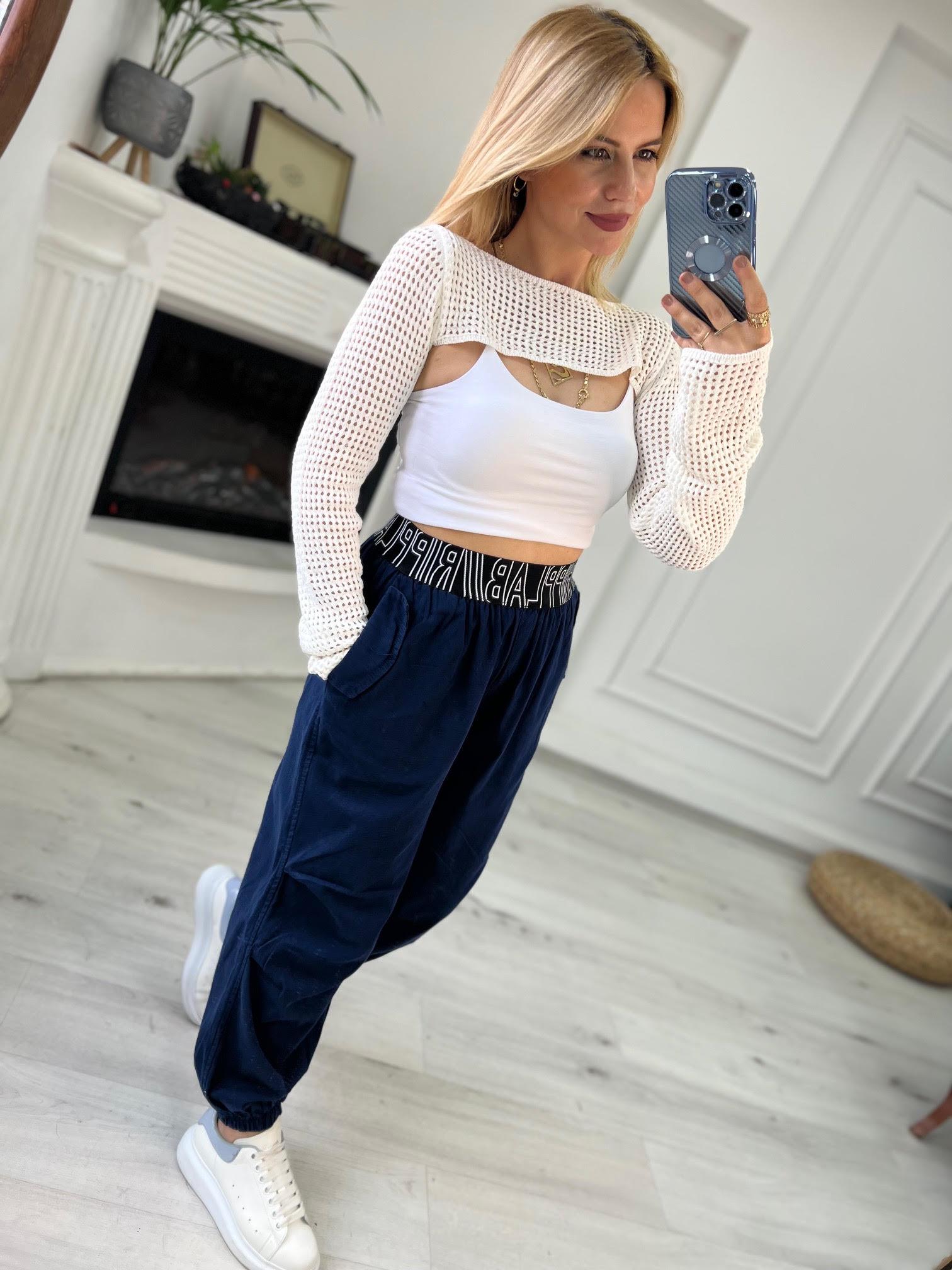 50776 Yazılı Pantolon LACİVERT
