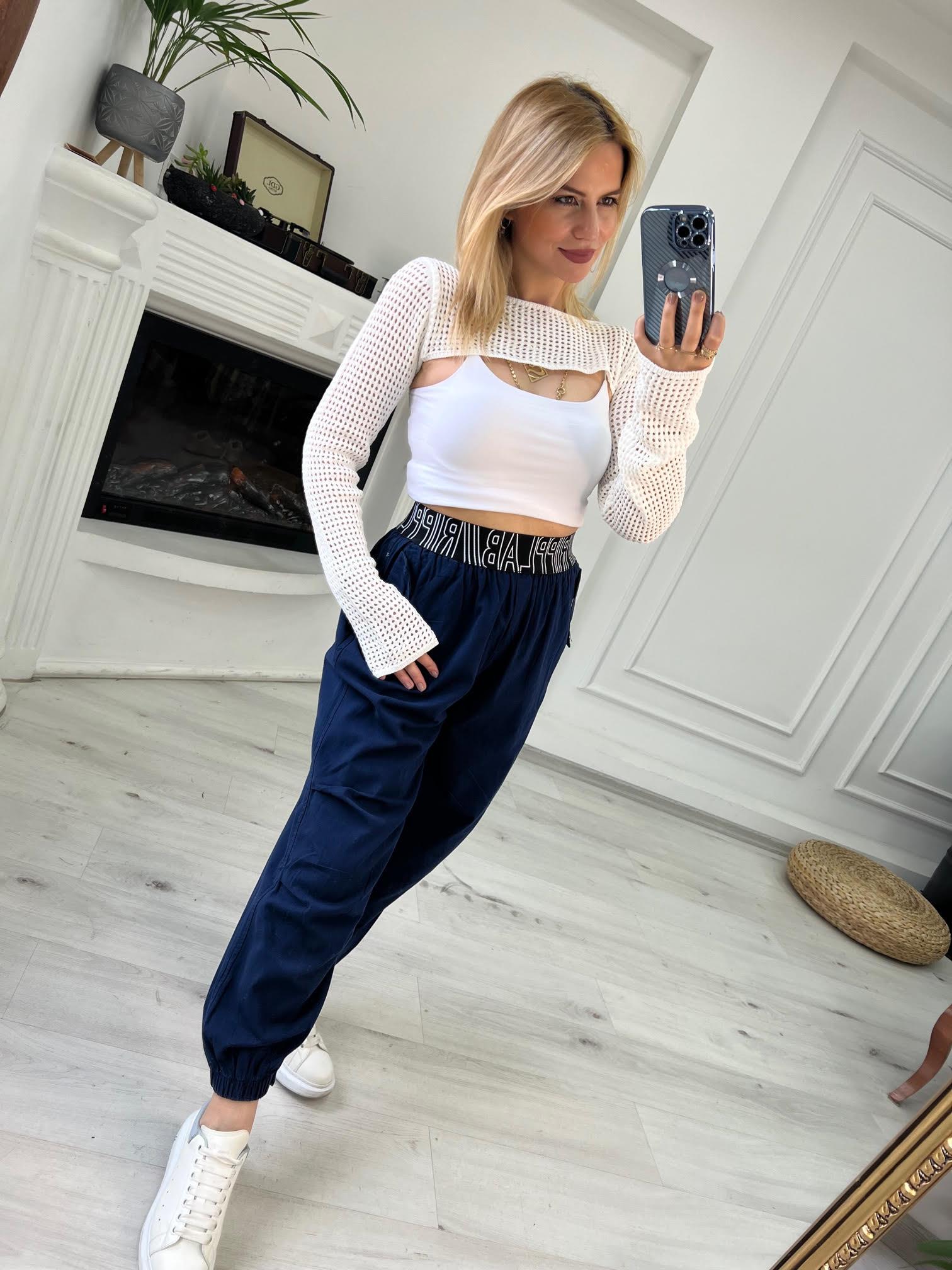 50776 Yazılı Pantolon LACİVERT