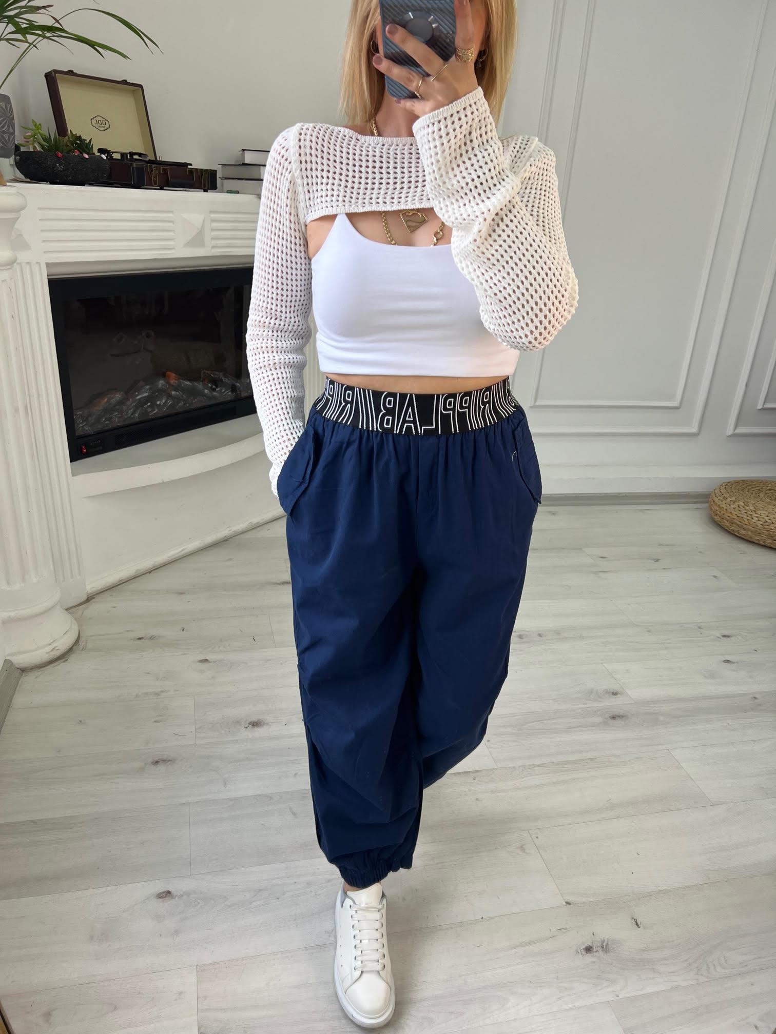50776 Yazılı Pantolon LACİVERT