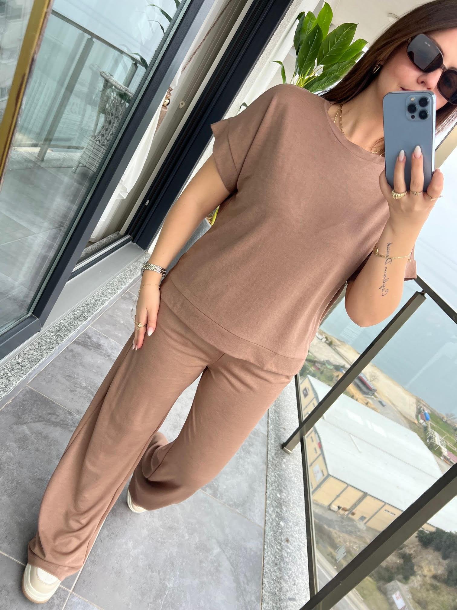 50904 Tshırt Pantalon Takım KAHVE