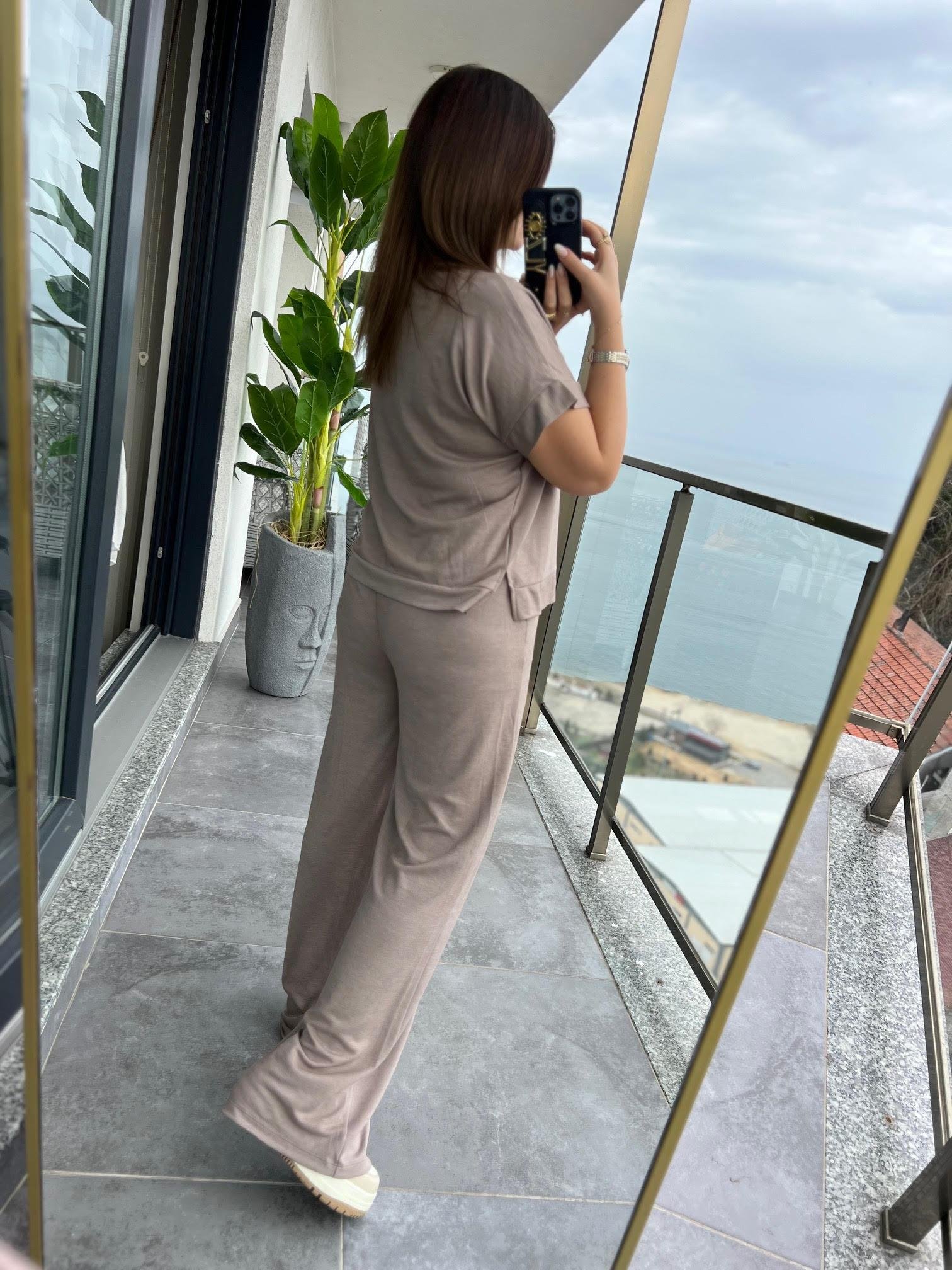 50904 Tshırt Pantalon Takım VİZON
