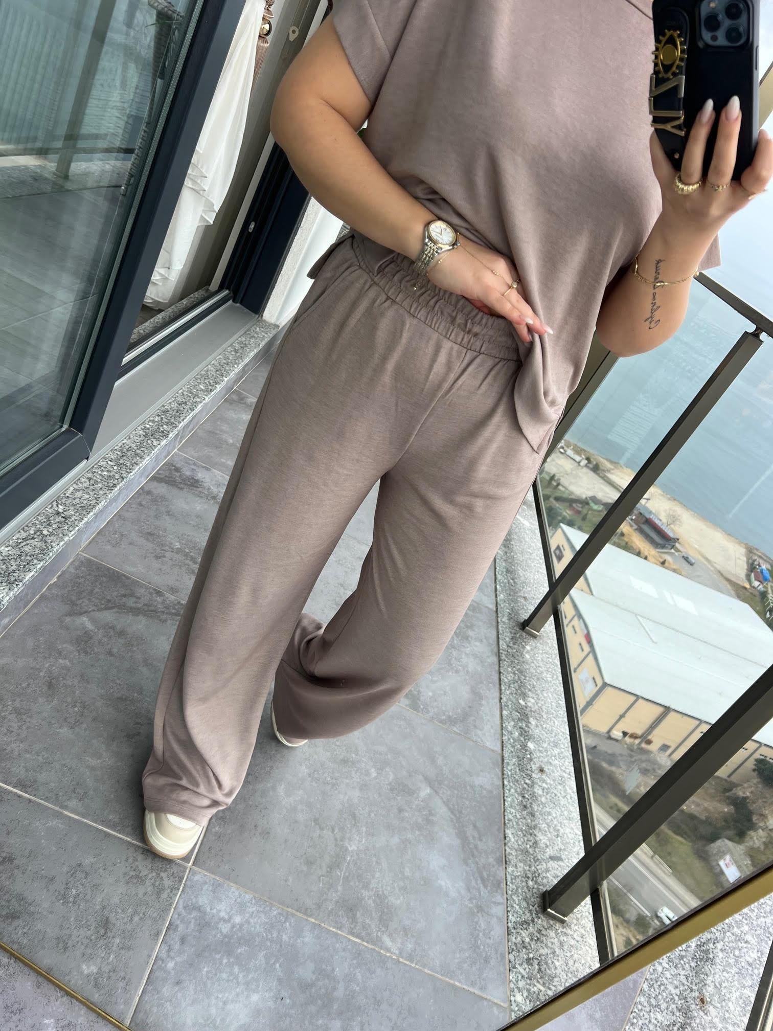 50904 Tshırt Pantalon Takım VİZON