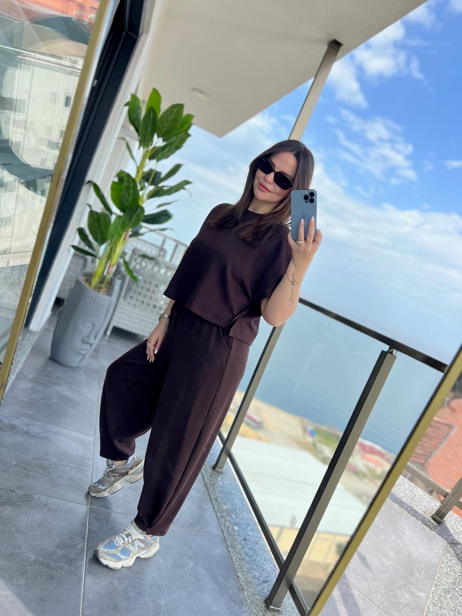 50986 Tshırt Pantalon Takım KAHVE