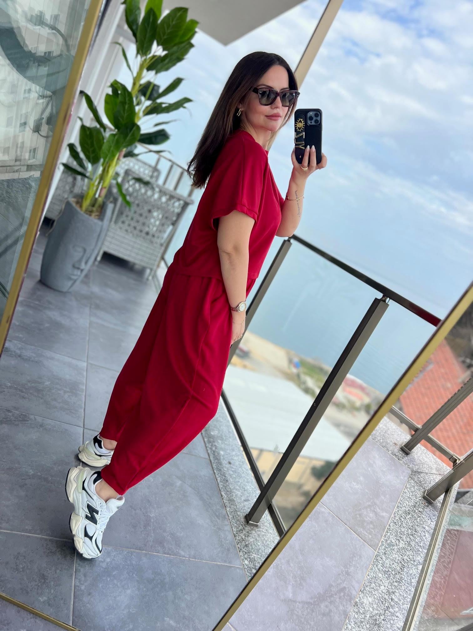 50986 Tshırt Pantalon Takım KIRMIZI