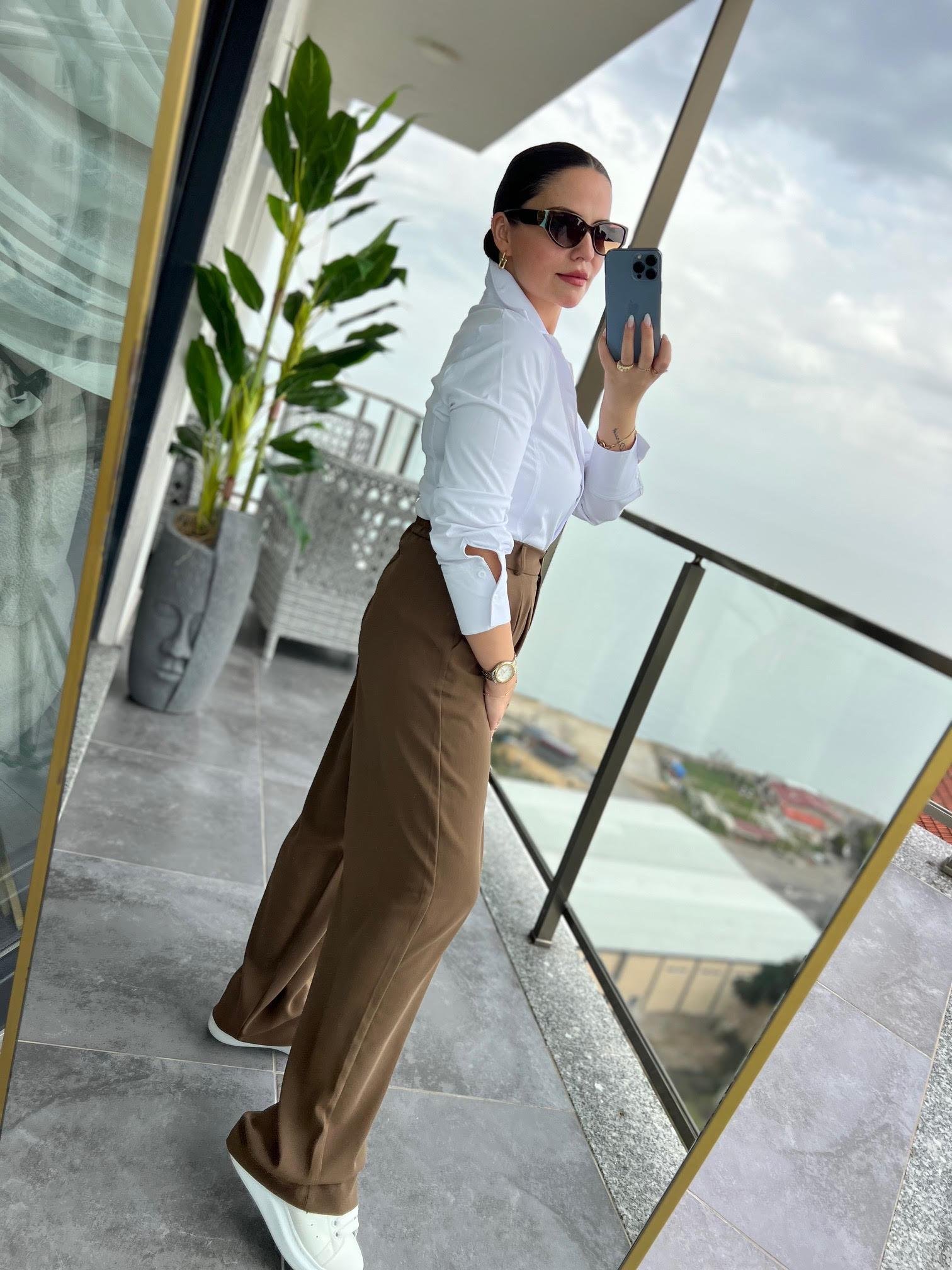 51078 Pileli Palazzo Pantalon HAKİ YEŞİL