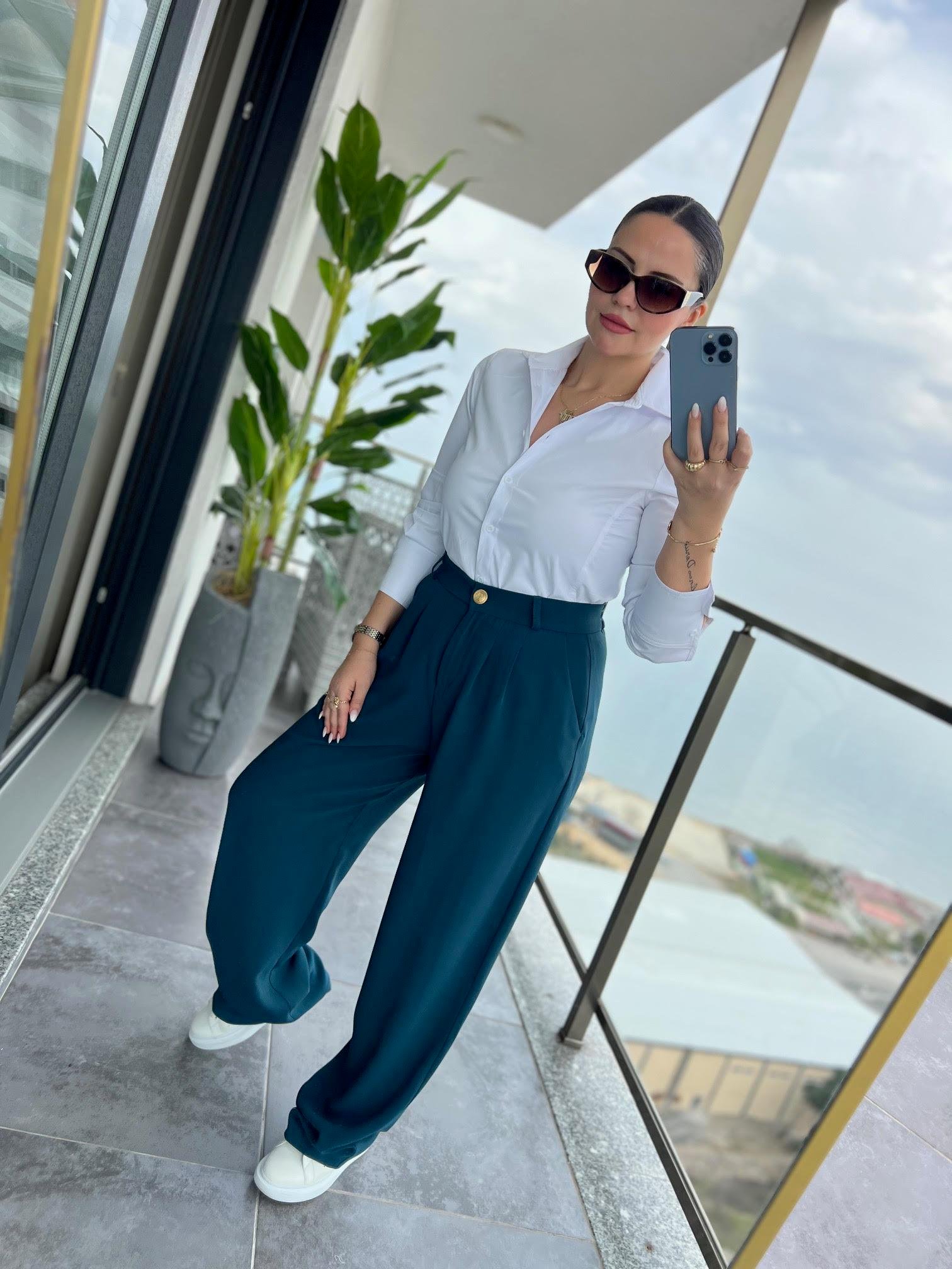 51078 Pileli Palazzo Pantalon PETROL