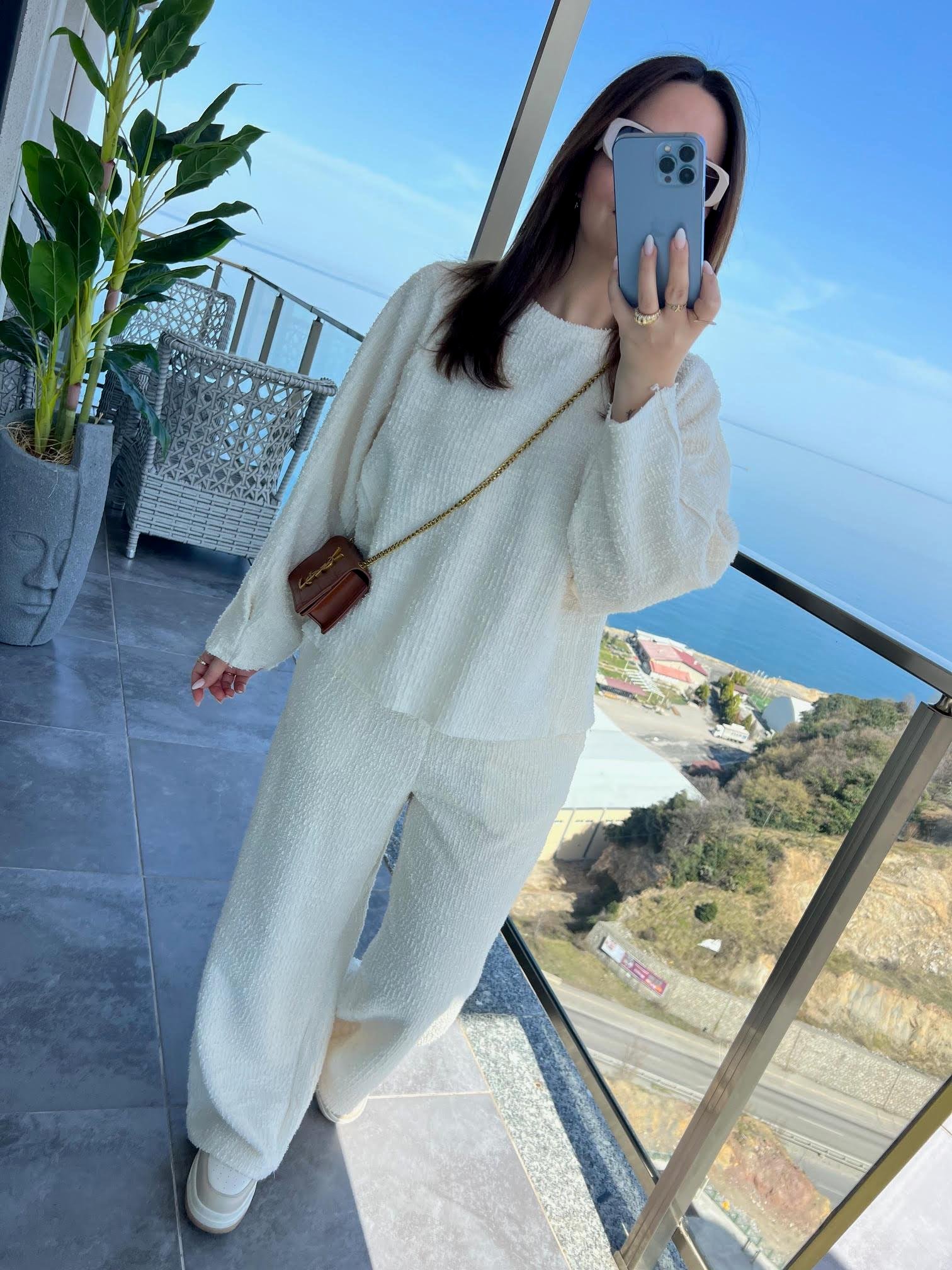 51105 Sweat Pantalon Takım EKRU