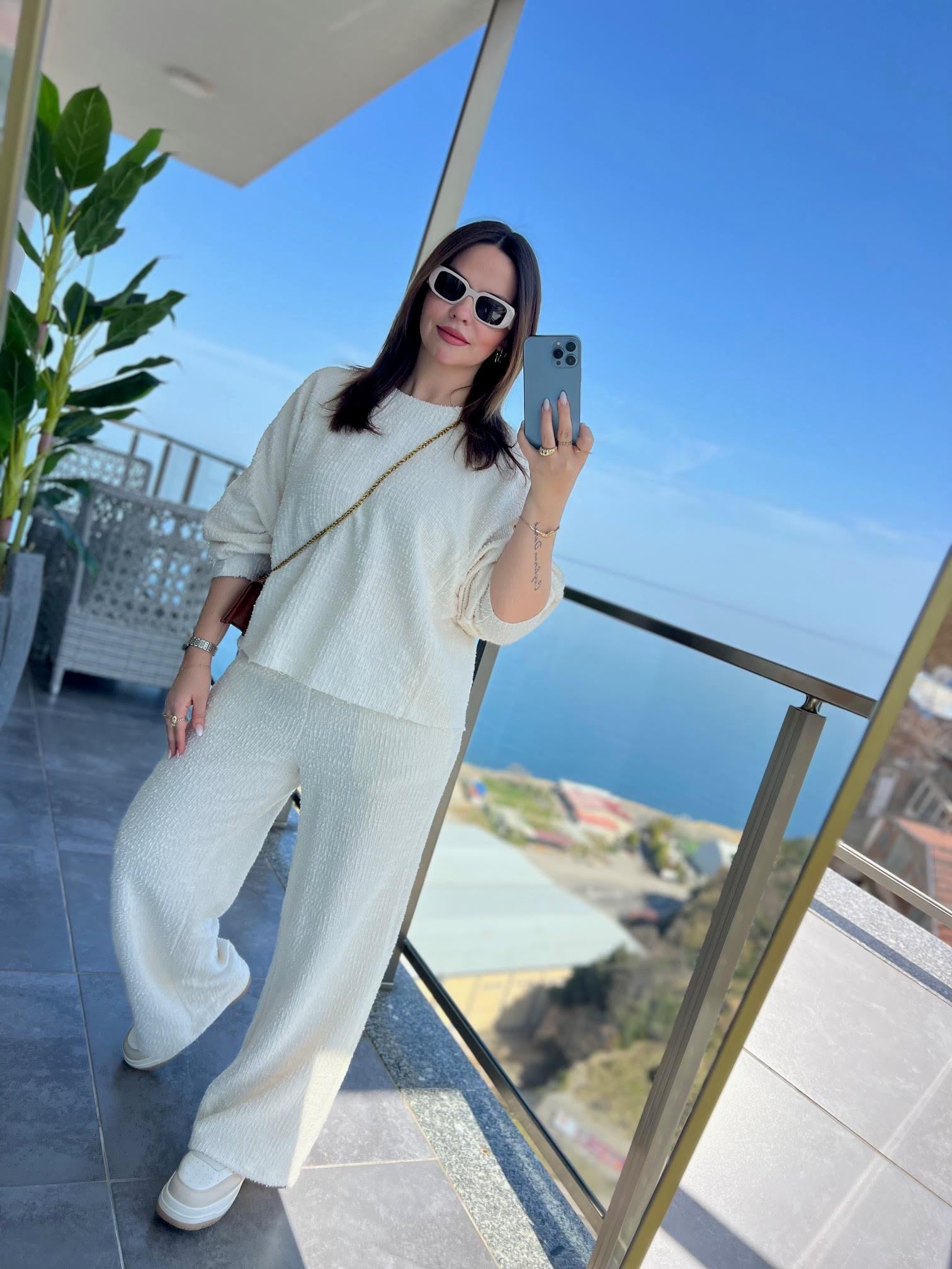 51105 Sweat Pantalon Takım EKRU