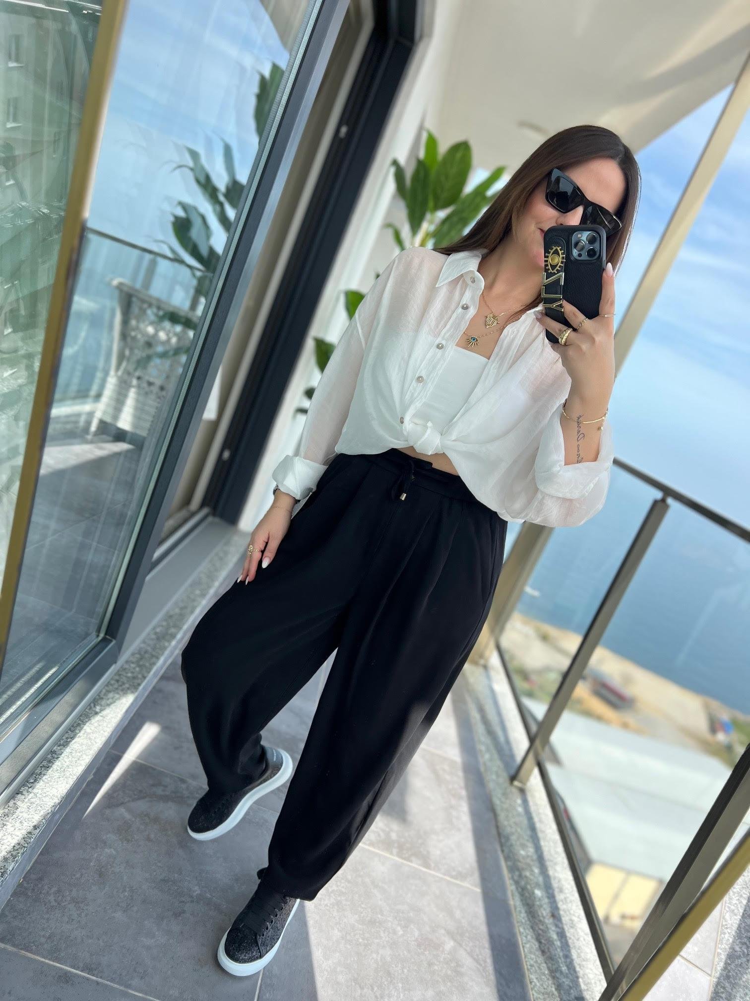 51111 Pileli Pantalon SİYAH