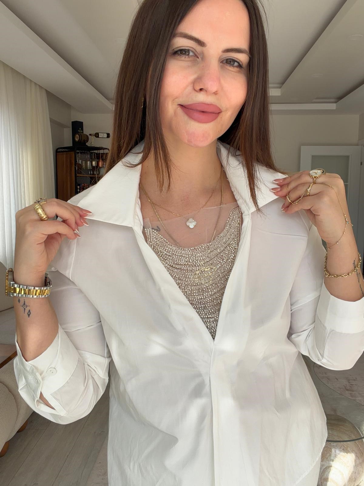 5133 Modern Gömlek BEYAZ