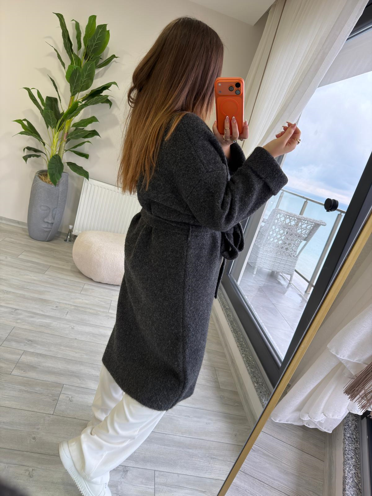 5134 Kuşaklı Triko Hırka ANTRESİT