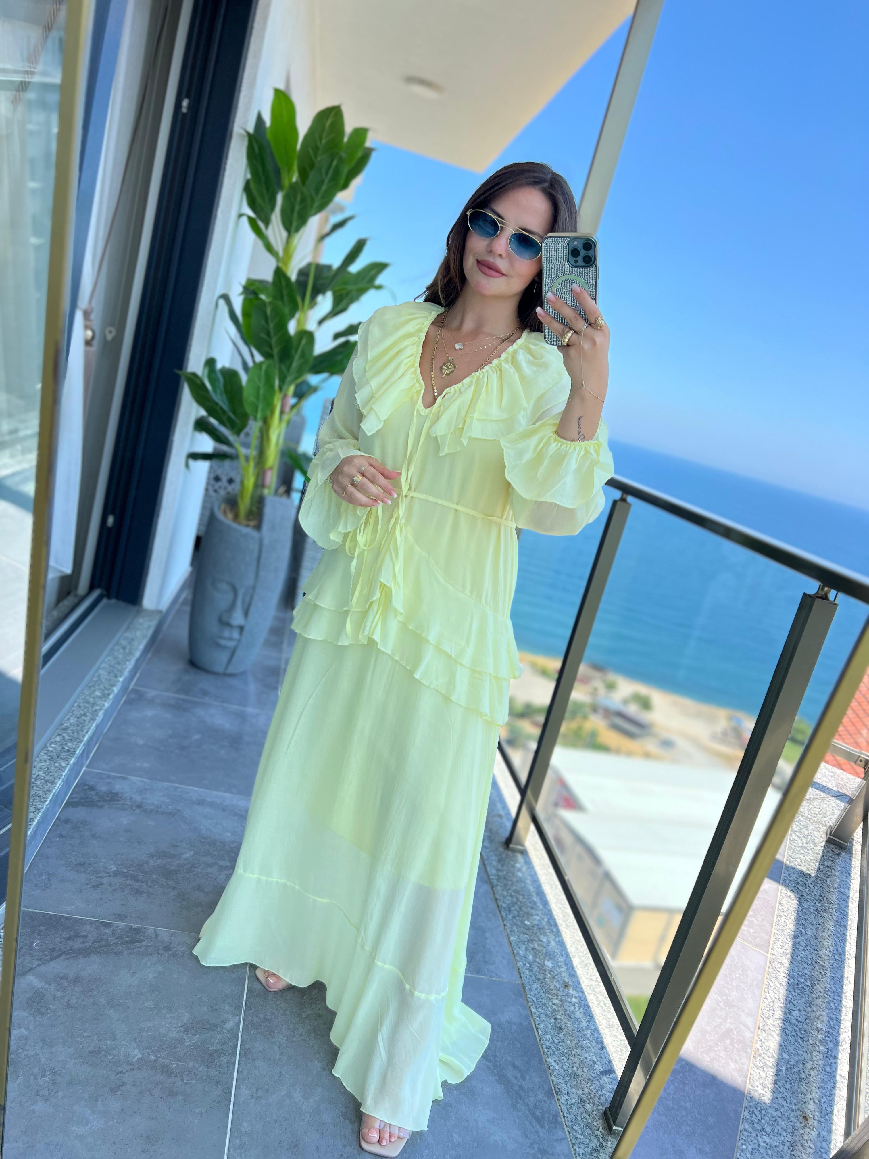 5158 Azelya Elbise SARI