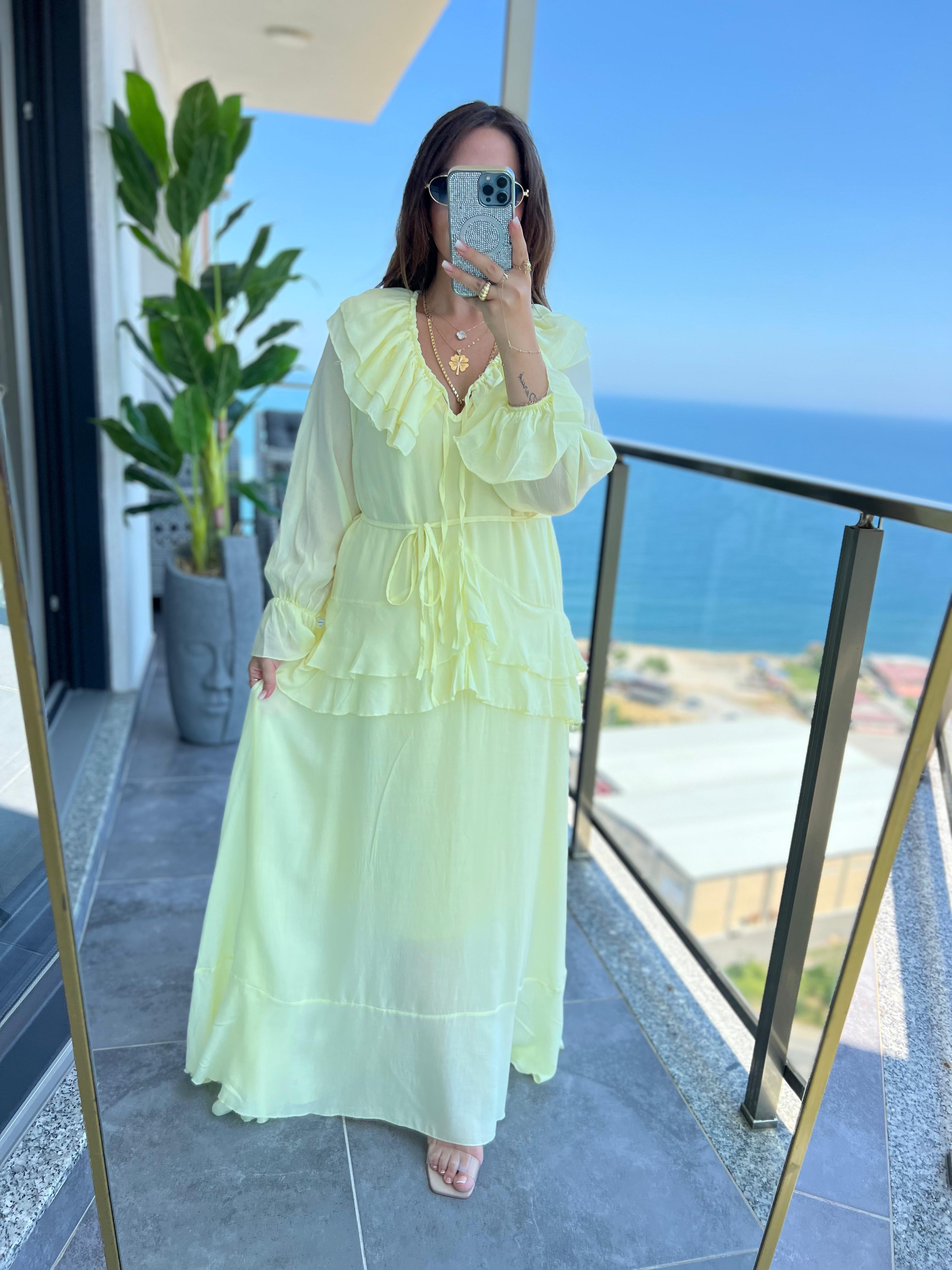 5158 Azelya Elbise SARI