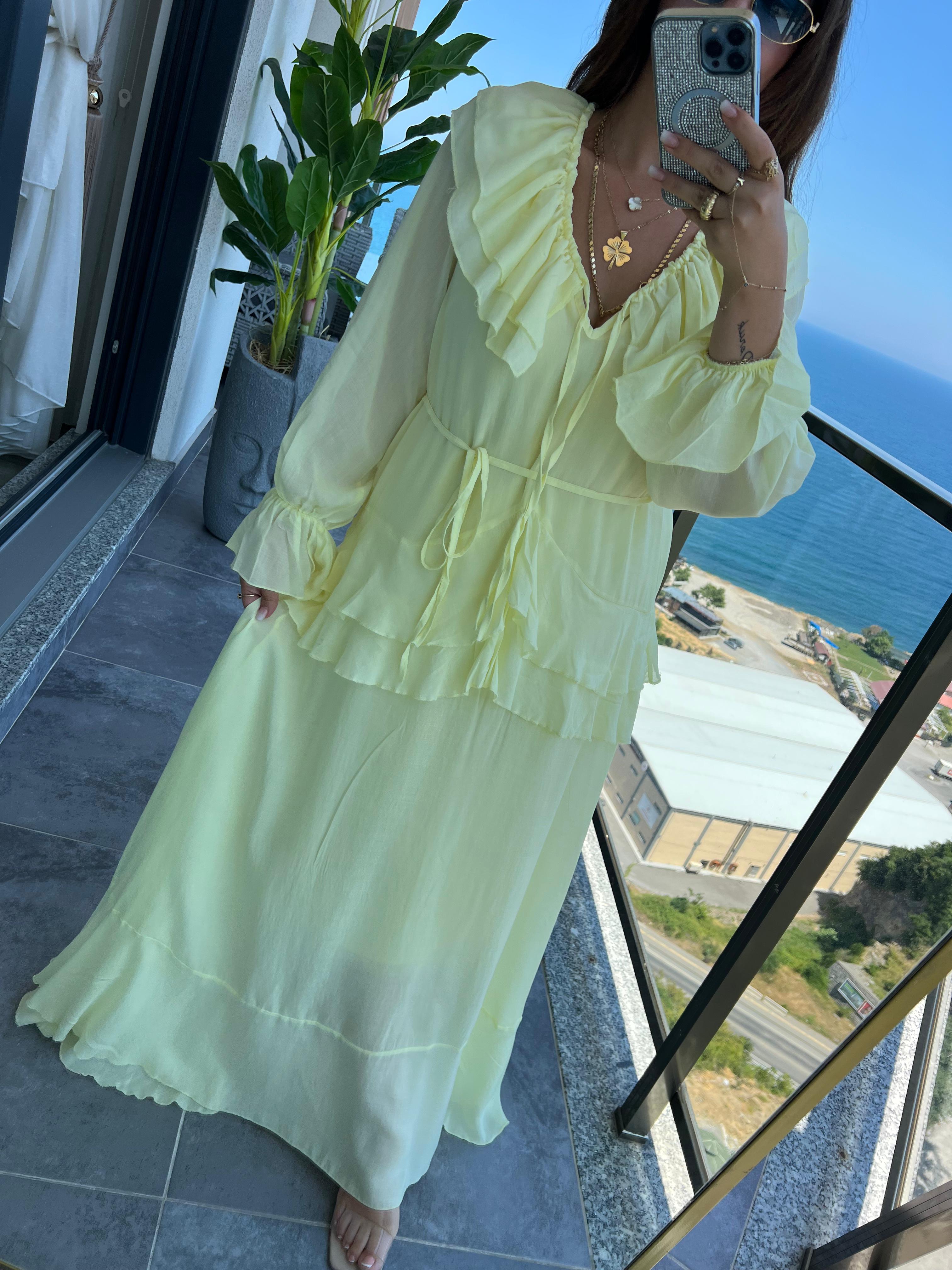 5158 Azelya Elbise SARI
