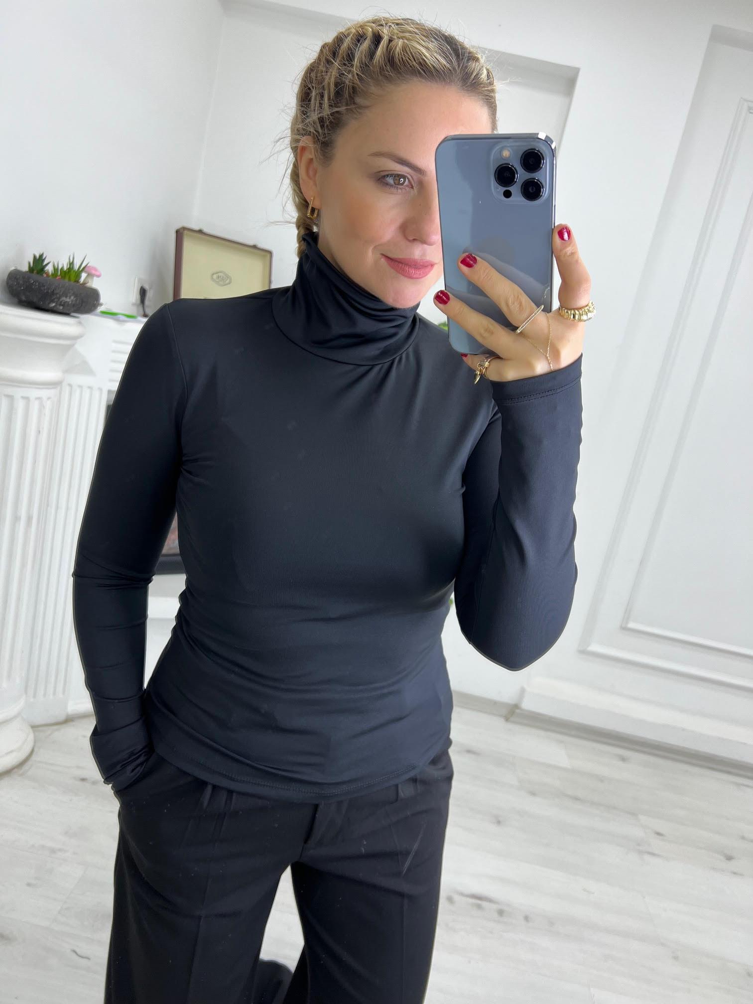 5172 Boğazlı Bluz SİYAH