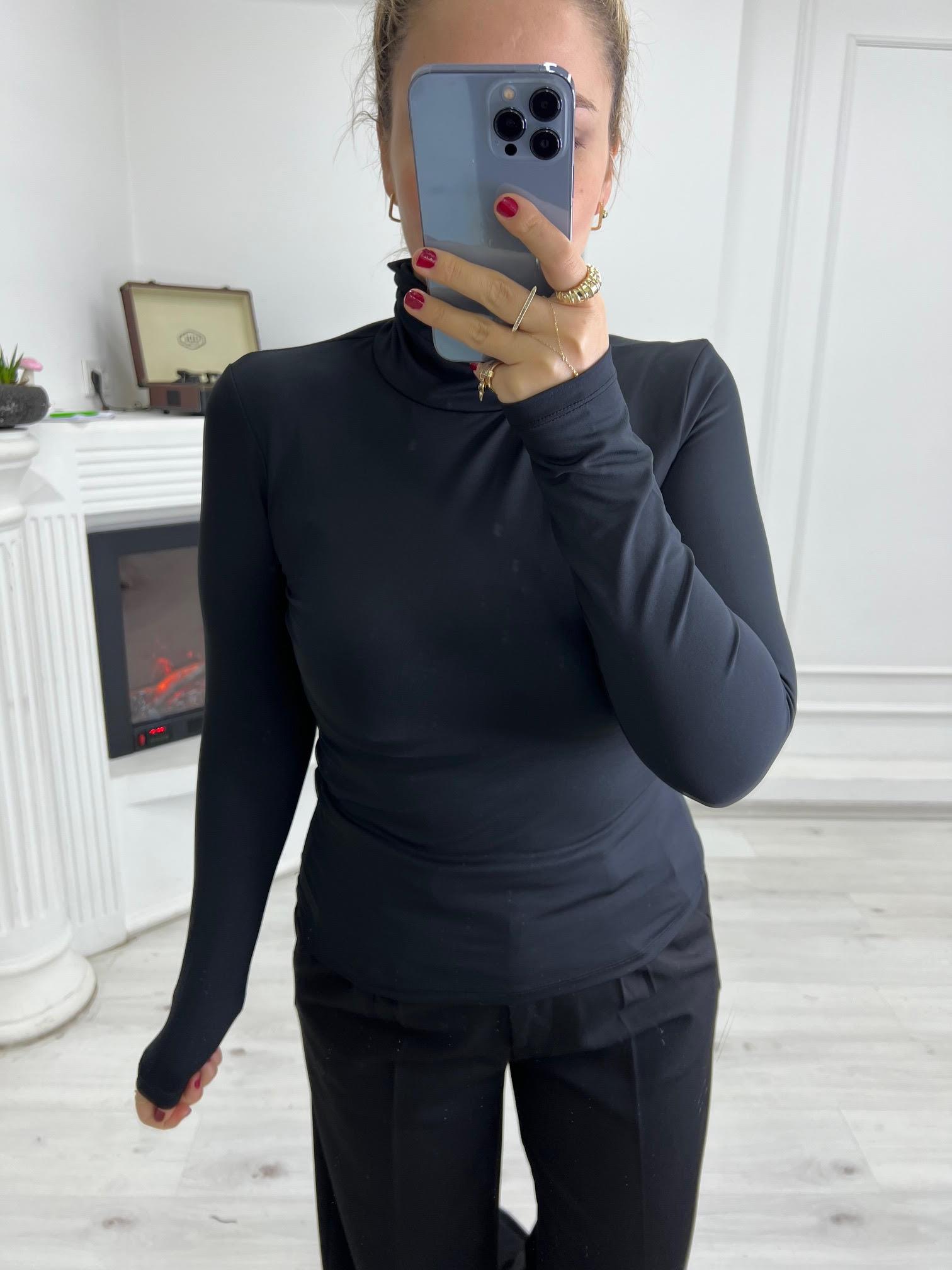 5172 Boğazlı Bluz SİYAH