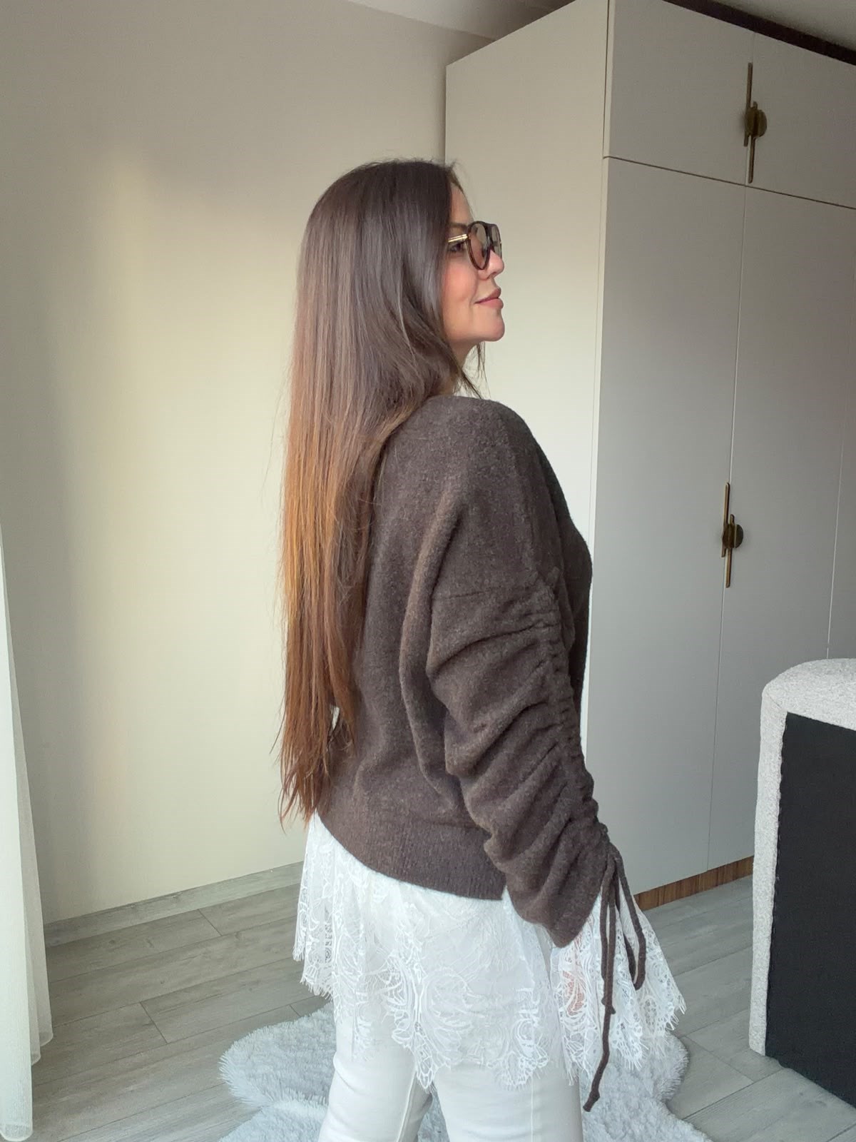 5402 Dantelli Hırka KAHVE