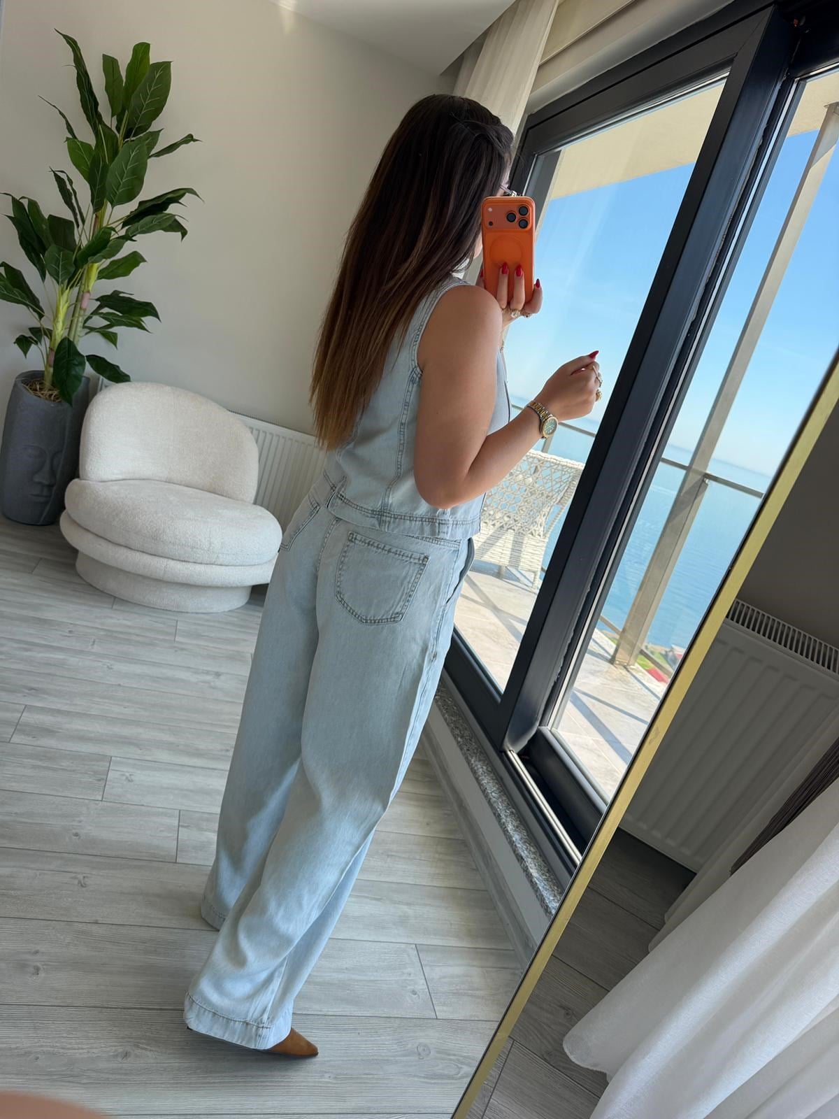 5500 Crop Palazzo Takım BUZ MAVİSİ