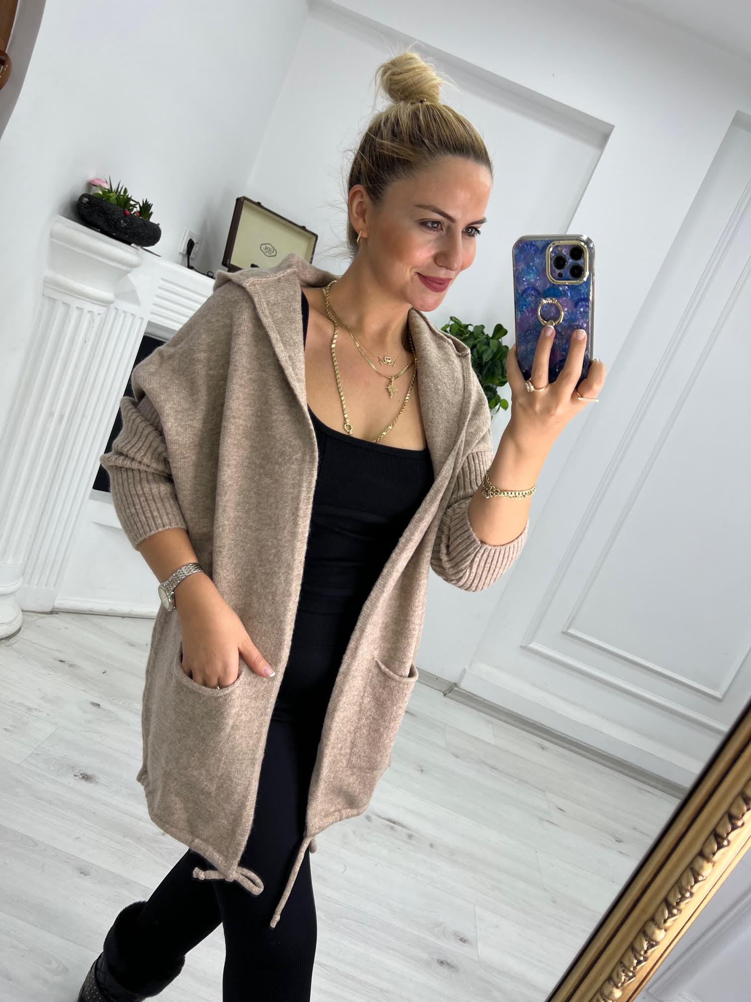 5634 Owersize Hırka BEJ
