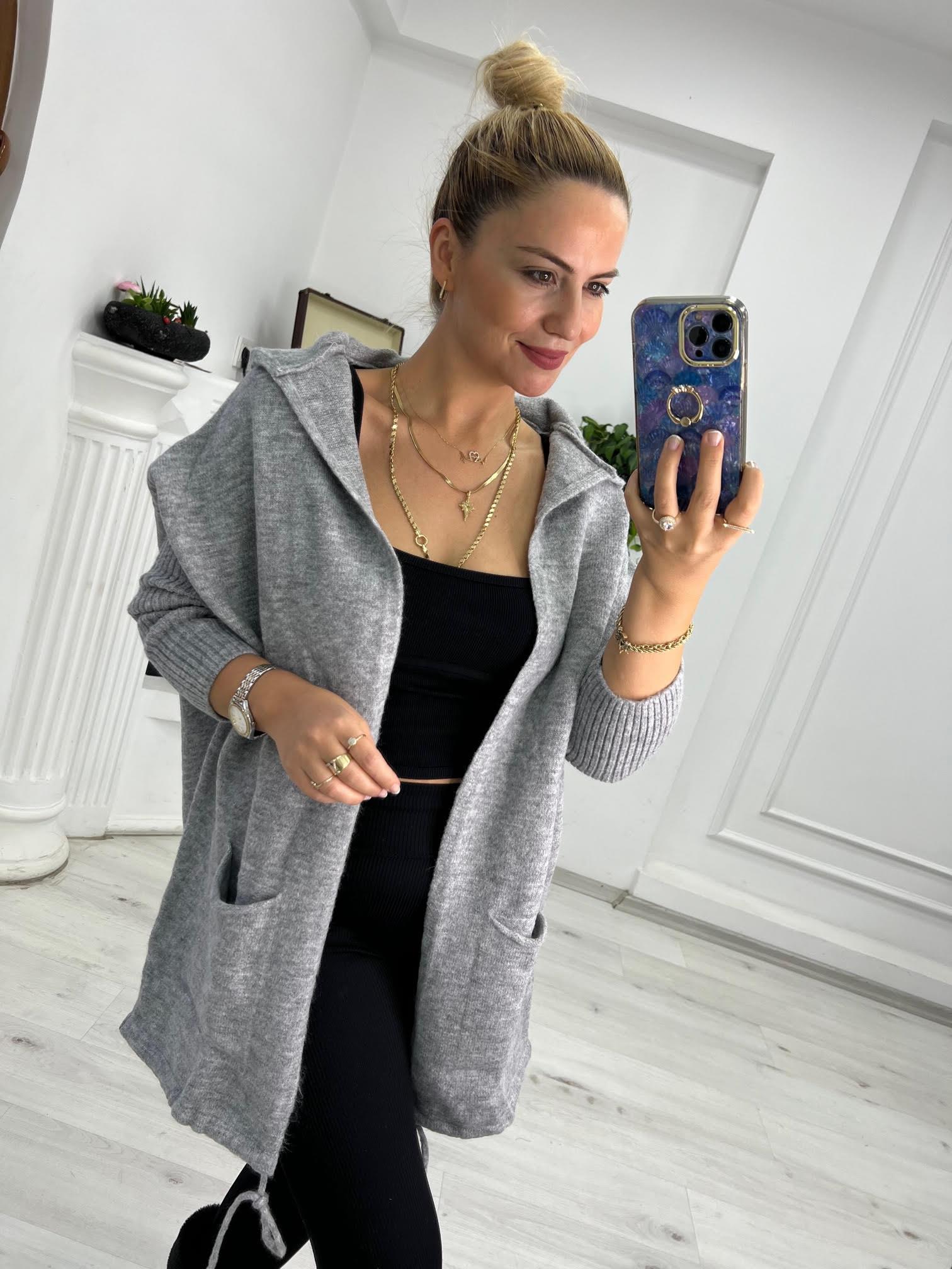 5634 Owersize Hırka GRİ