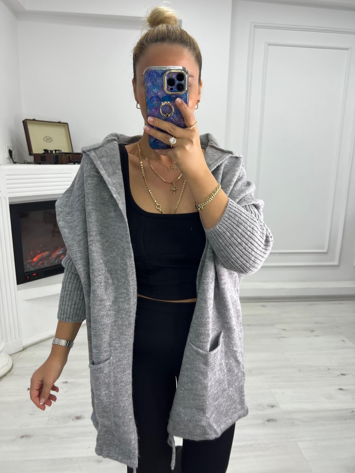 5634 Owersize Hırka GRİ