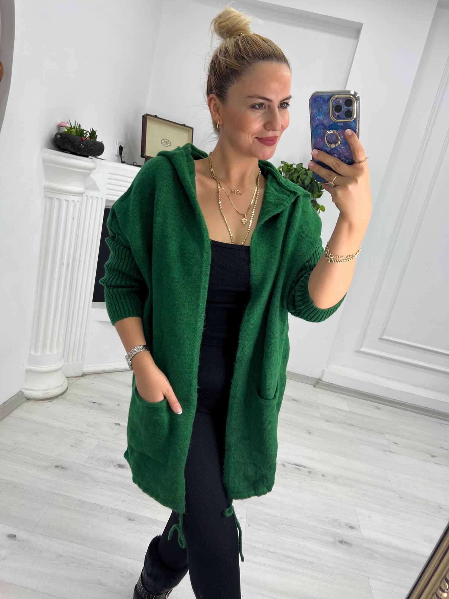 5634 Owersize Hırka YEŞİL