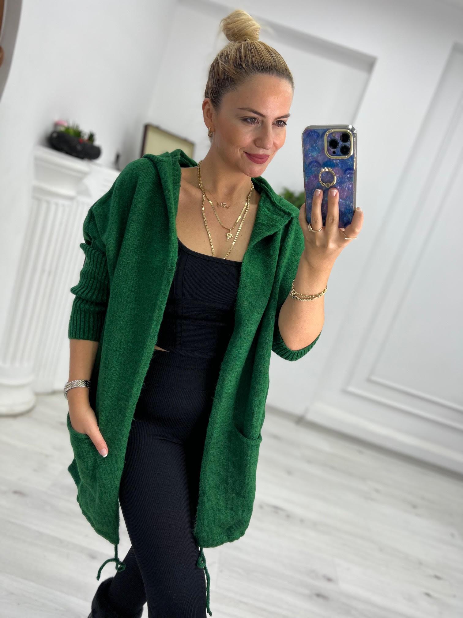 5634 Owersize Hırka YEŞİL