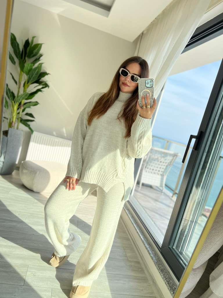 5717 Saç Örgülü Takım BEJ