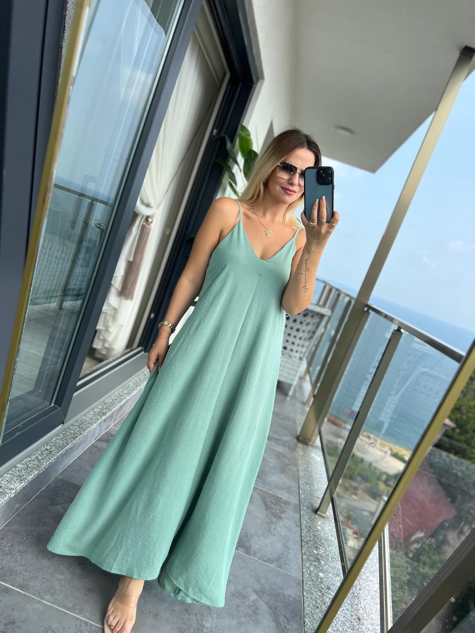 610 Askılı Elbise MİNT
